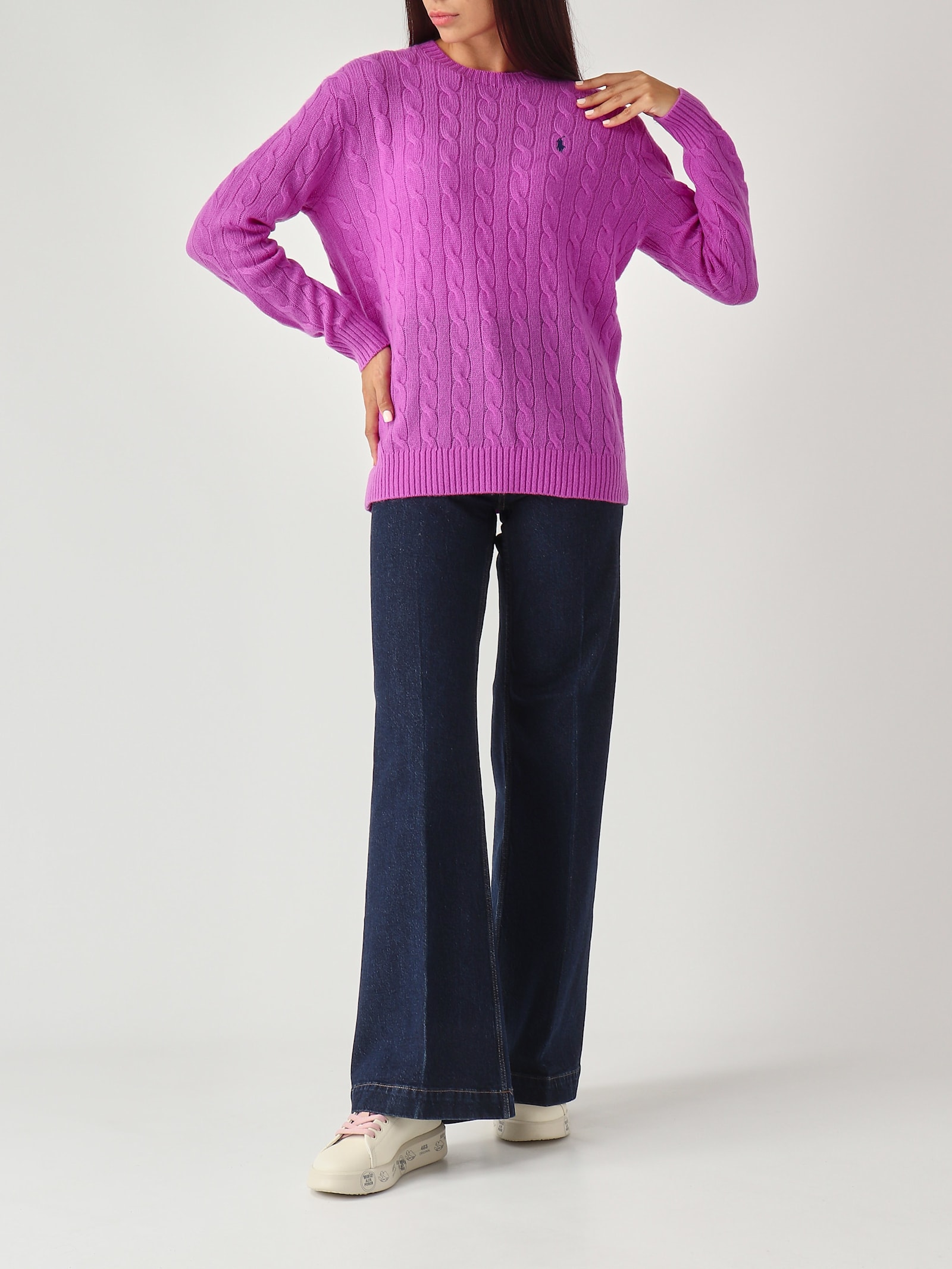Polo Ralph Lauren Over-size Girocollo A Trecce In Lana E Cachemire Sweater