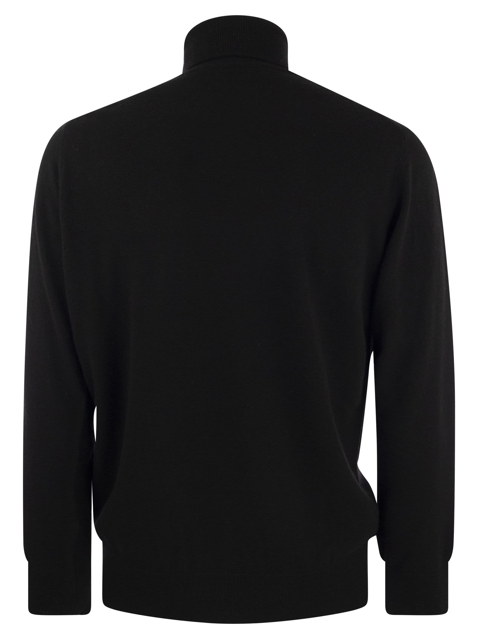 Shop Mc2 Saint Barth Diabolik Wool And Cashmere Blend Turtleneck Sweater In Black