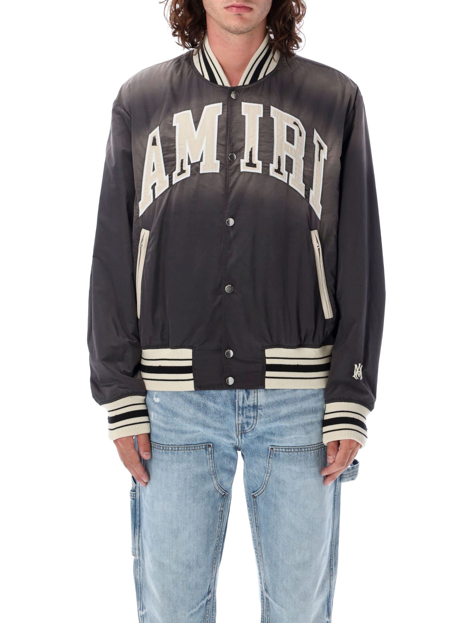 Shop Amiri Sun Faded Bomber In Black