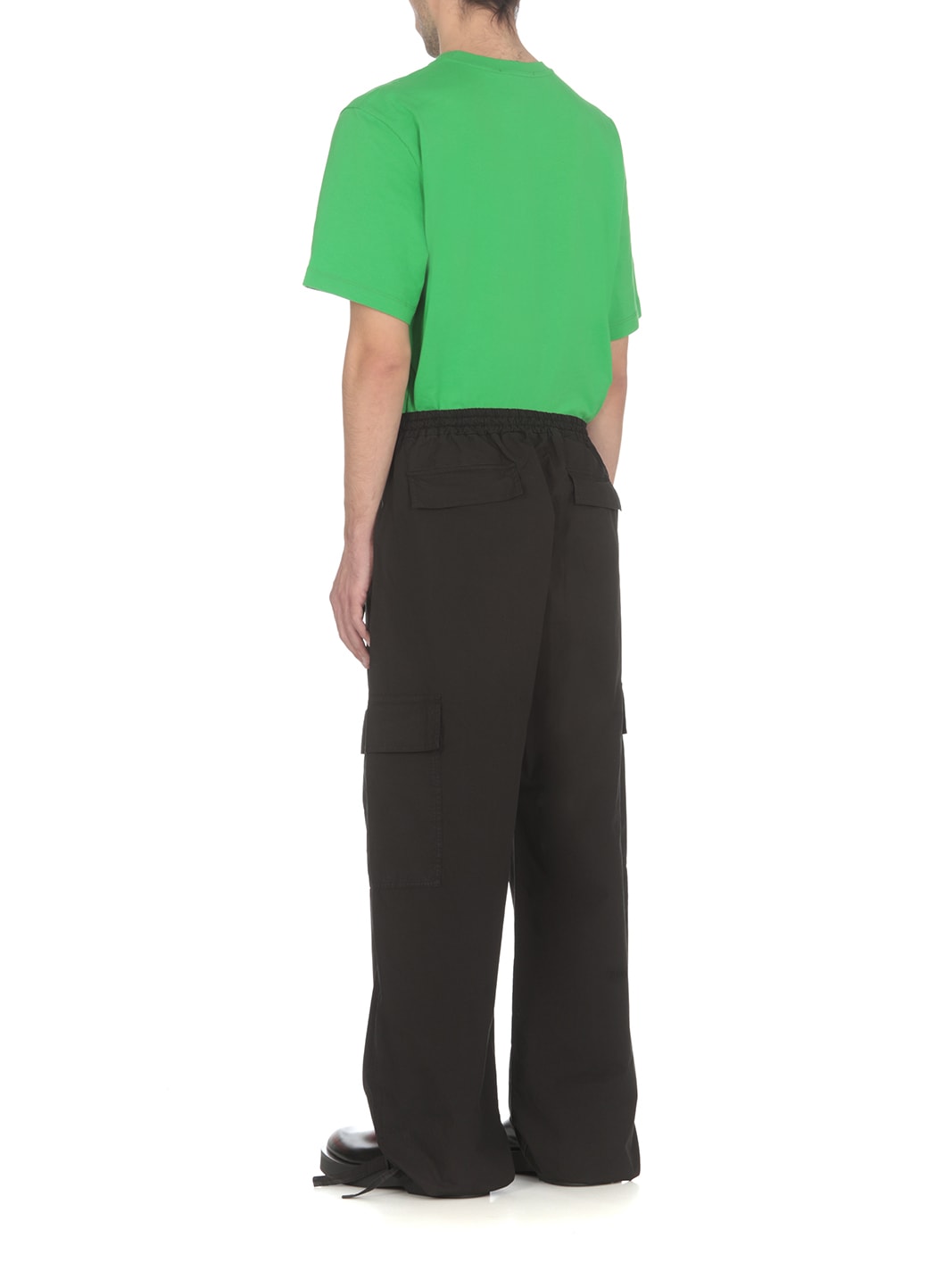 Shop Msgm Cotton Pants In Black