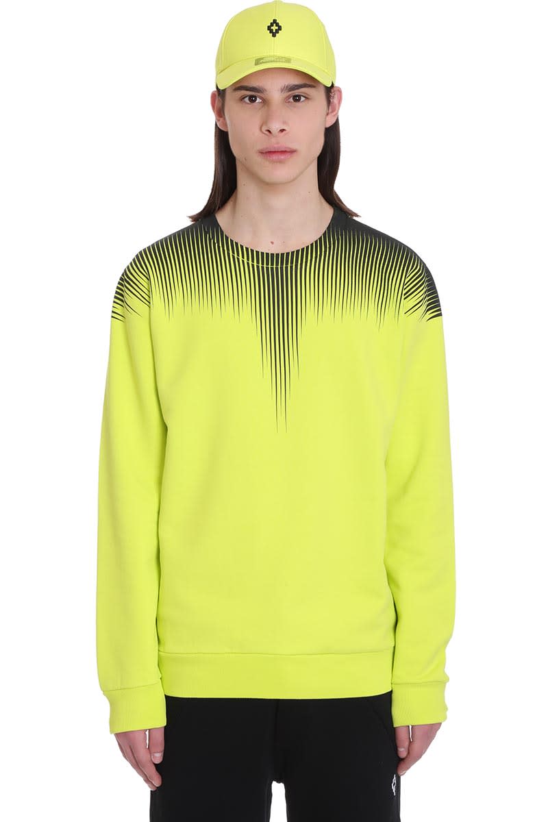 MARCELO BURLON COUNTY OF MILAN FALLS WINGS SWEATSHIRT IN YELLOW COTTON,11317010