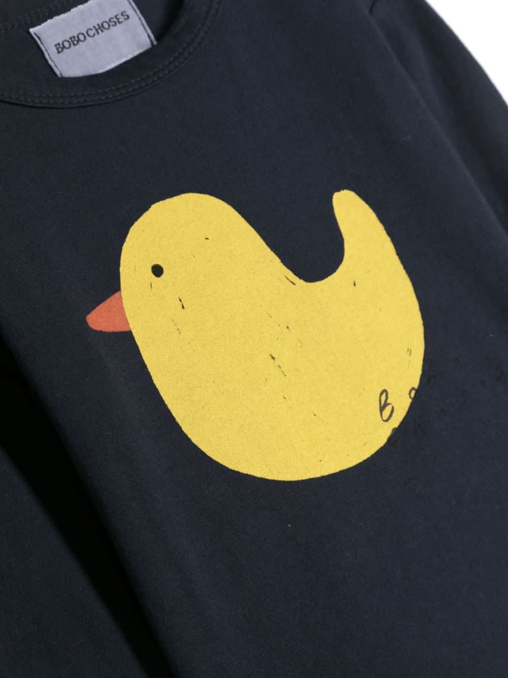 Shop Bobo Choses Baby Rubber Duck Long Sleeve T-shirt In Midnight Blue
