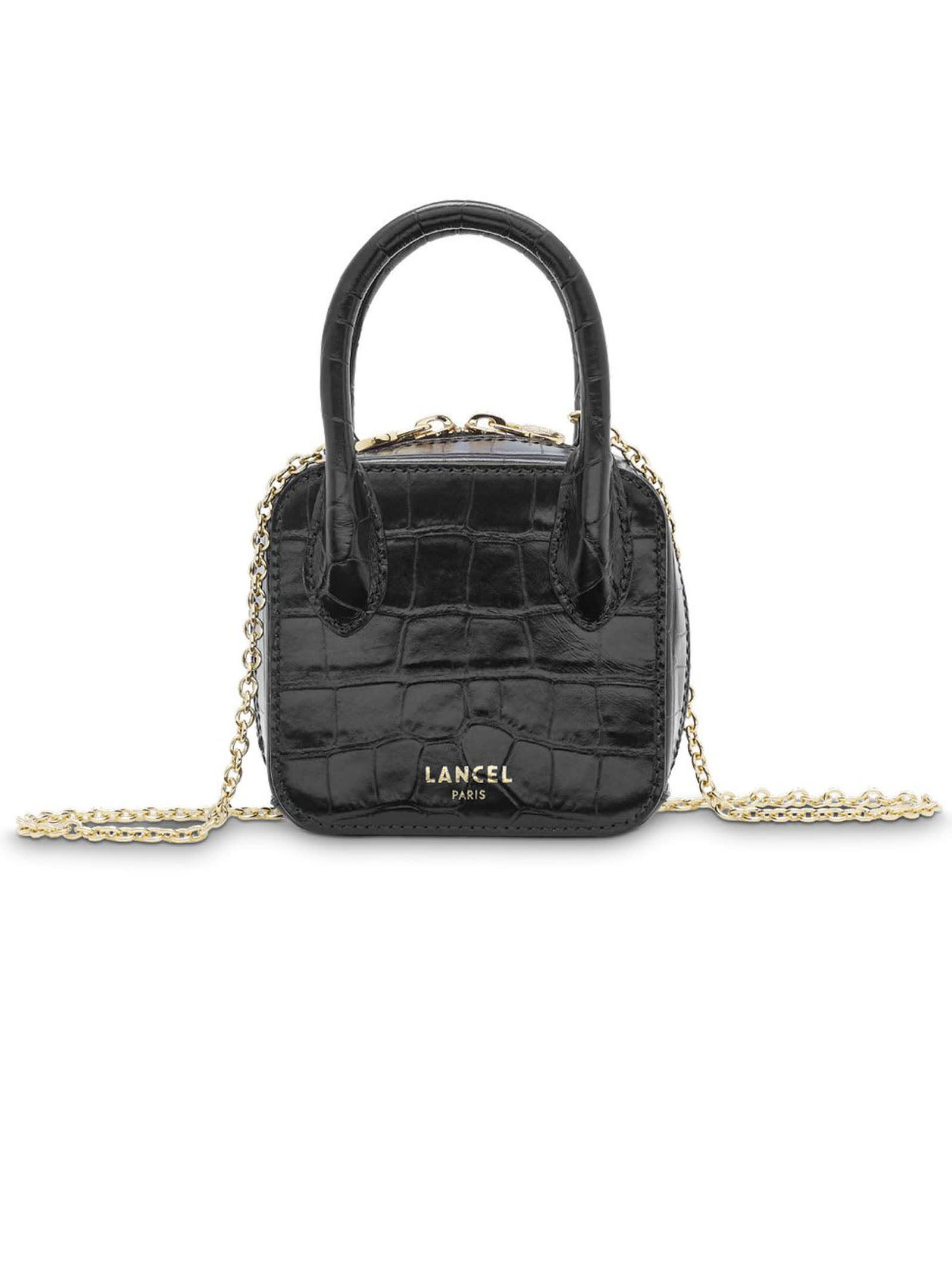 Lancel Black Cowhide Leather Shoulder Bag