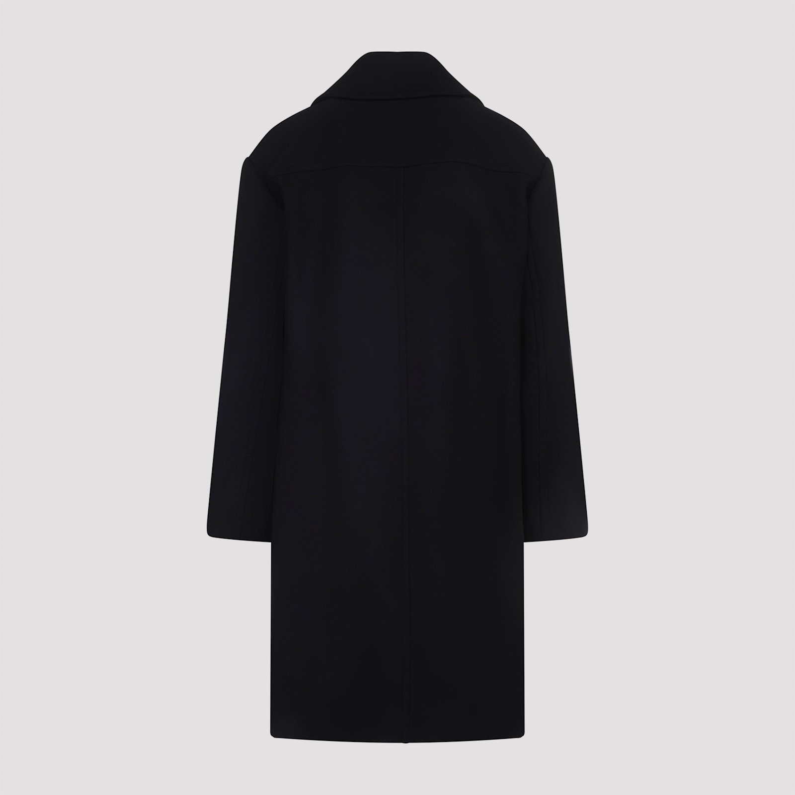 Dries Van Noten Oversized Double-breasted Coat With Peonia Print In Black