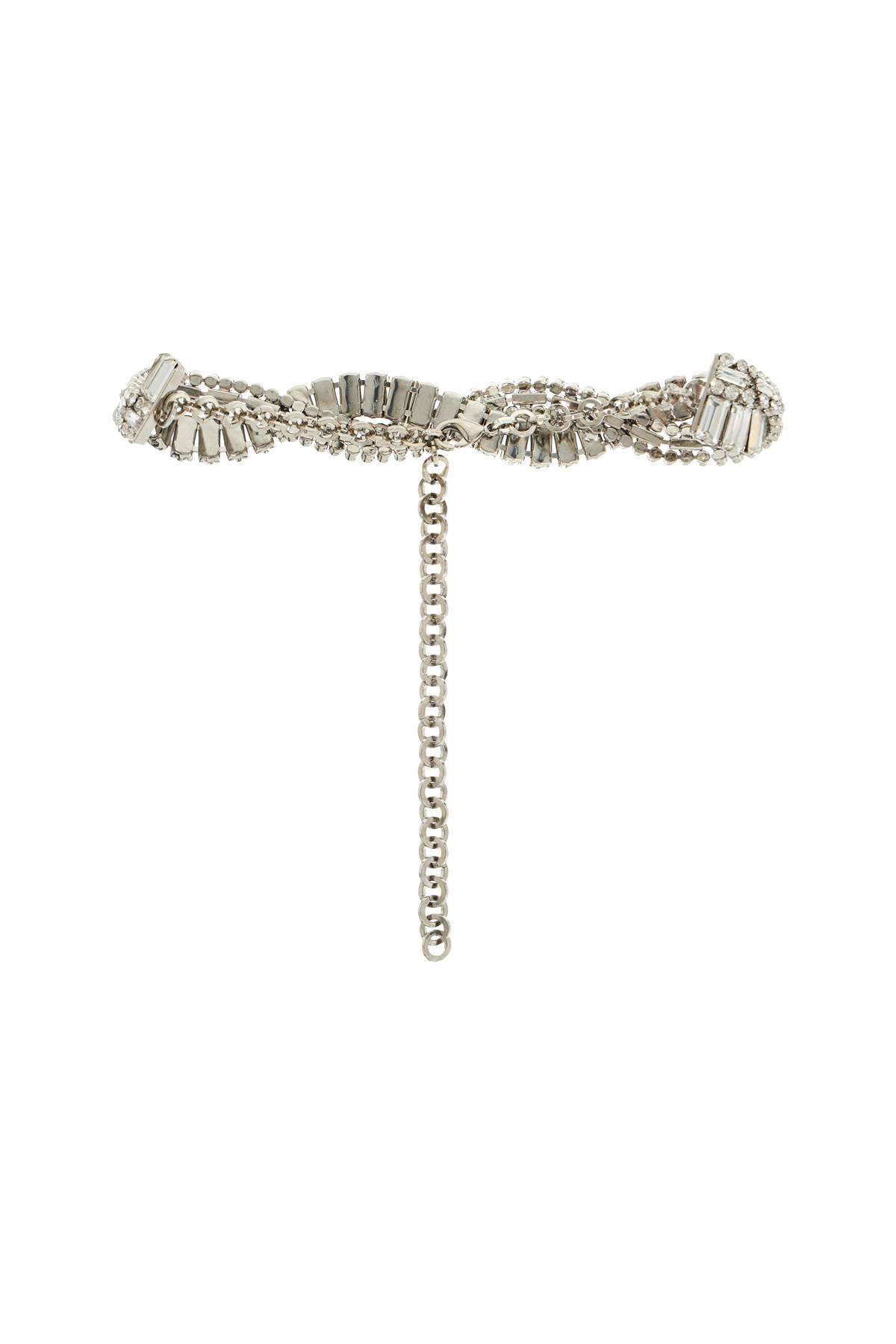 Shop Alessandra Rich Crystal-studded Choker In Cry-silver (silver)