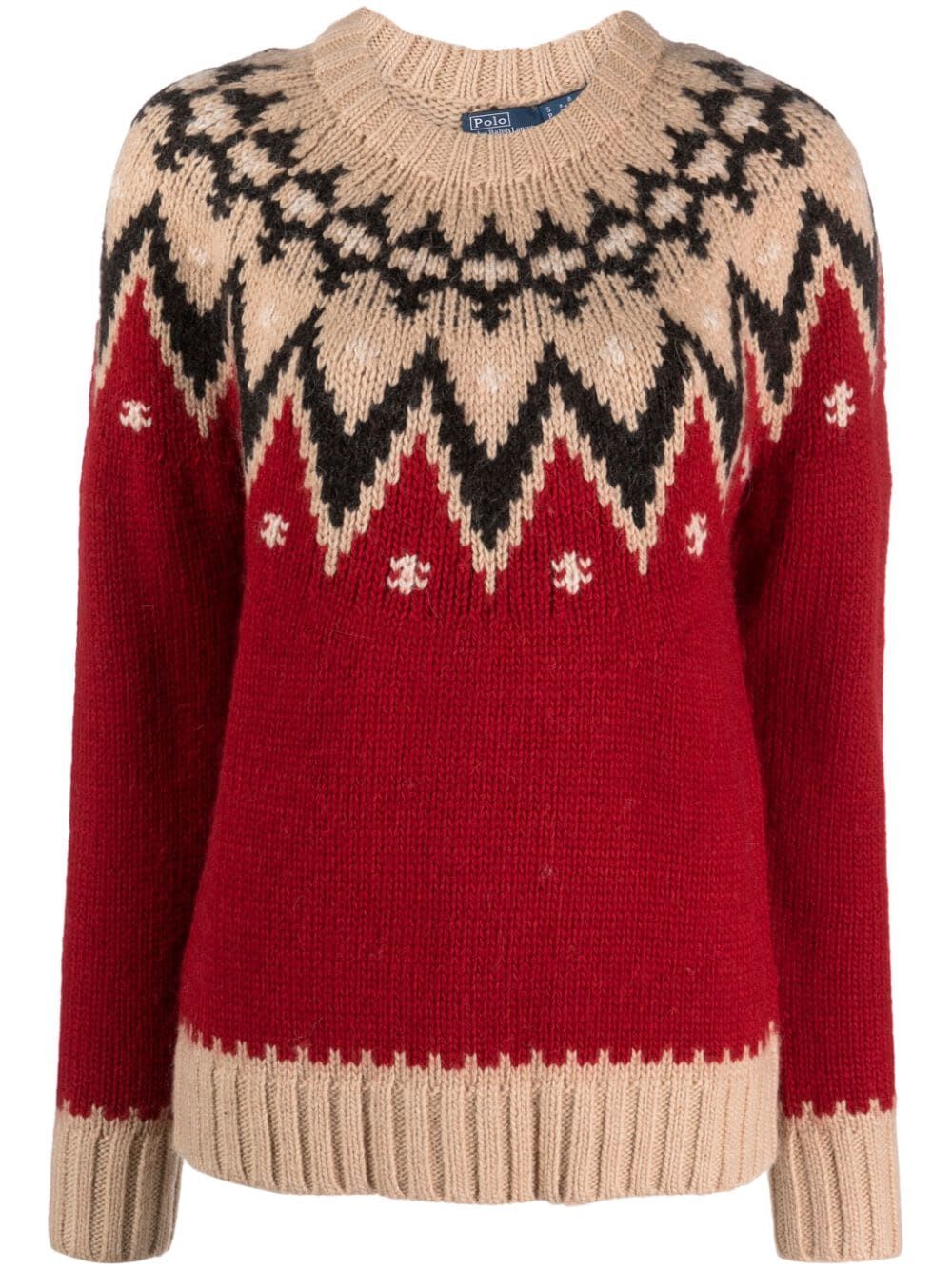 Shop Polo Ralph Lauren Long Sleeve Pullover In Red Multi