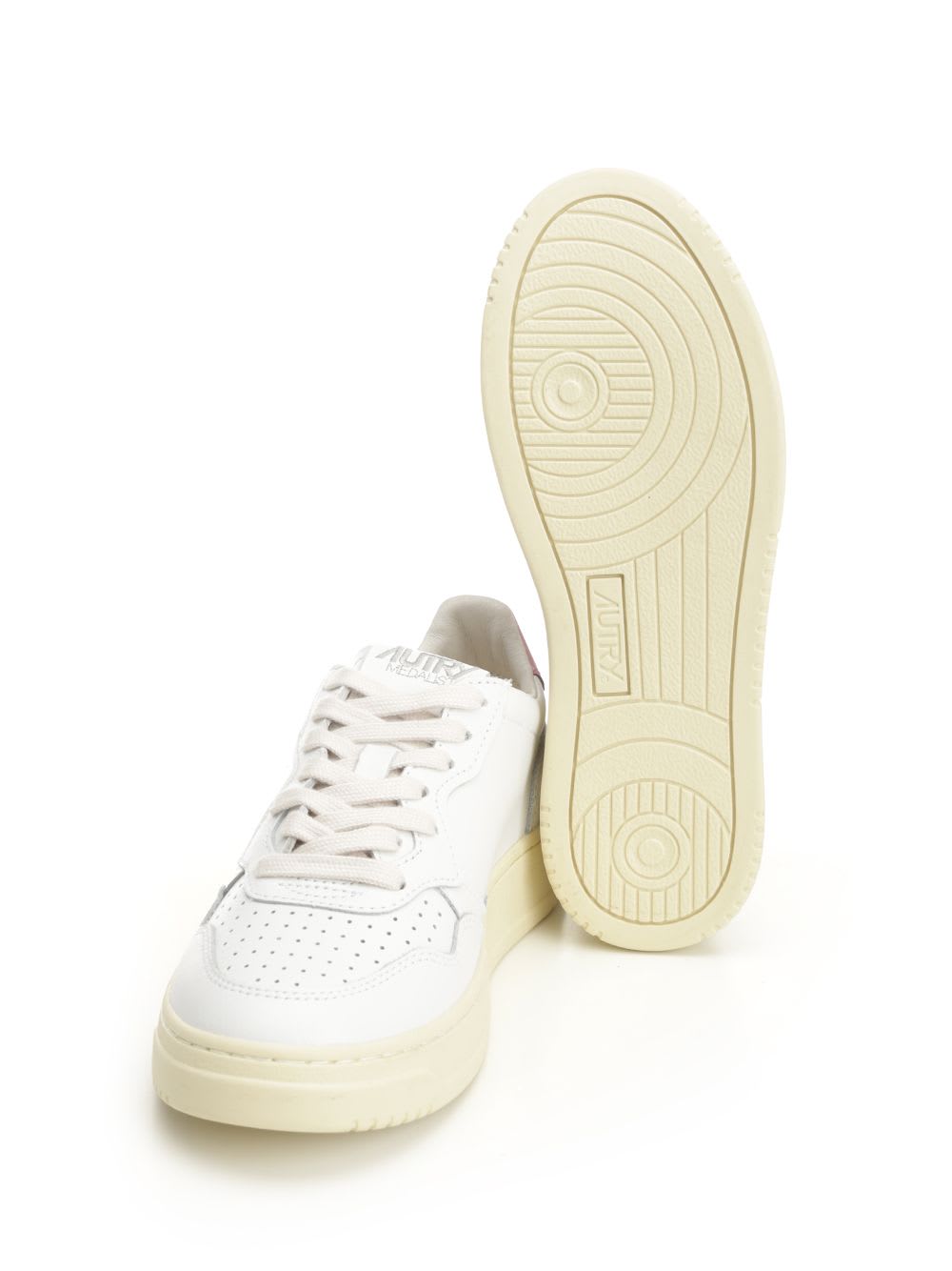 Autry Medalist Low Leat Leat Wht Pink In White