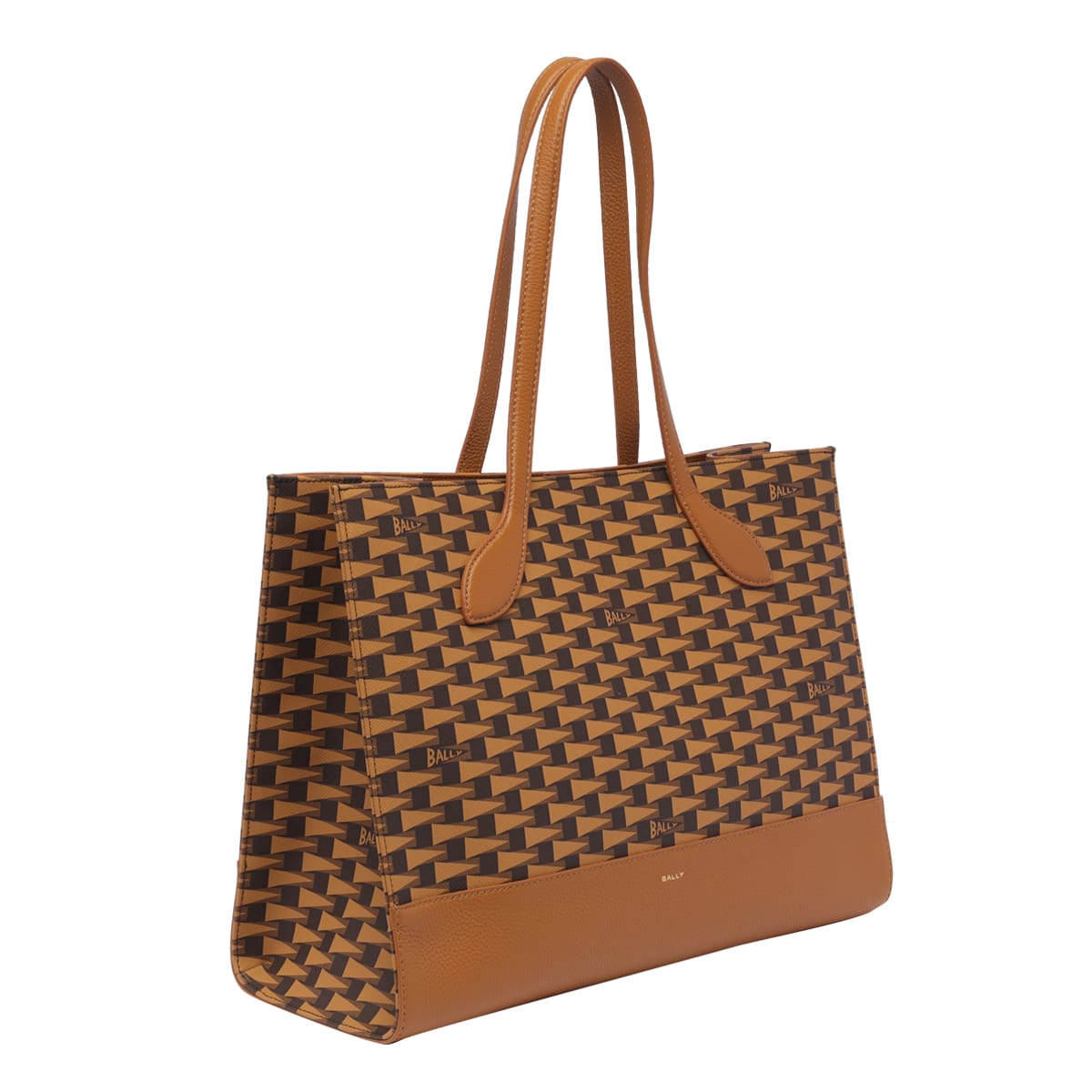 Shop Bally Monogram Logo Tote Bag In Brown