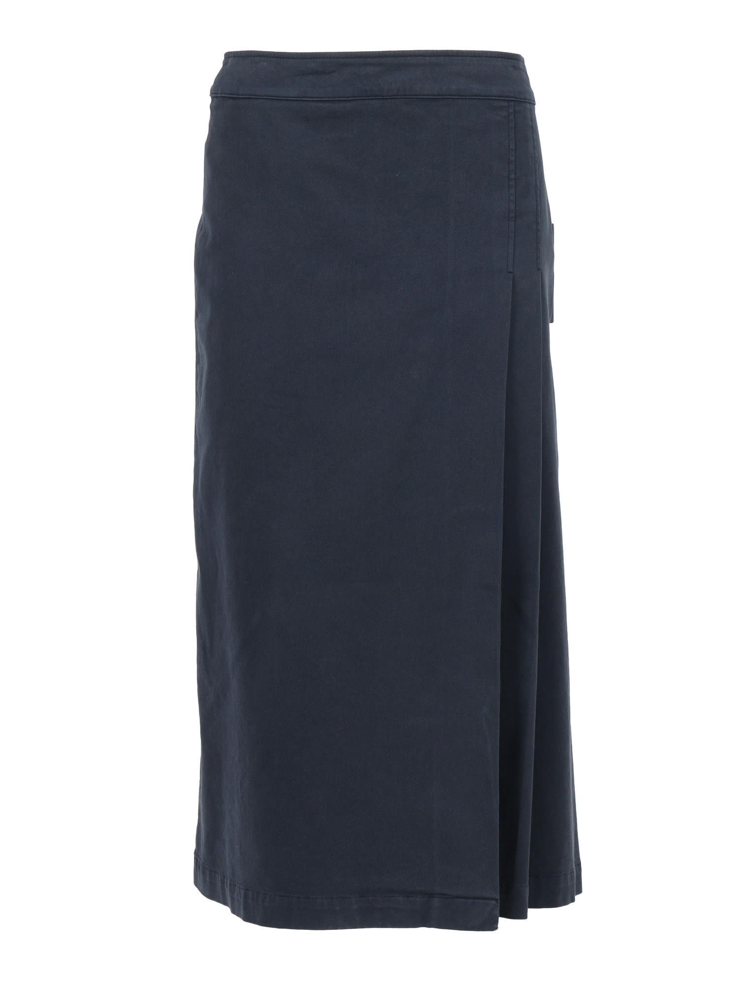 Aspesi Navy Blue Maxi Skirt With High Waist In Blue