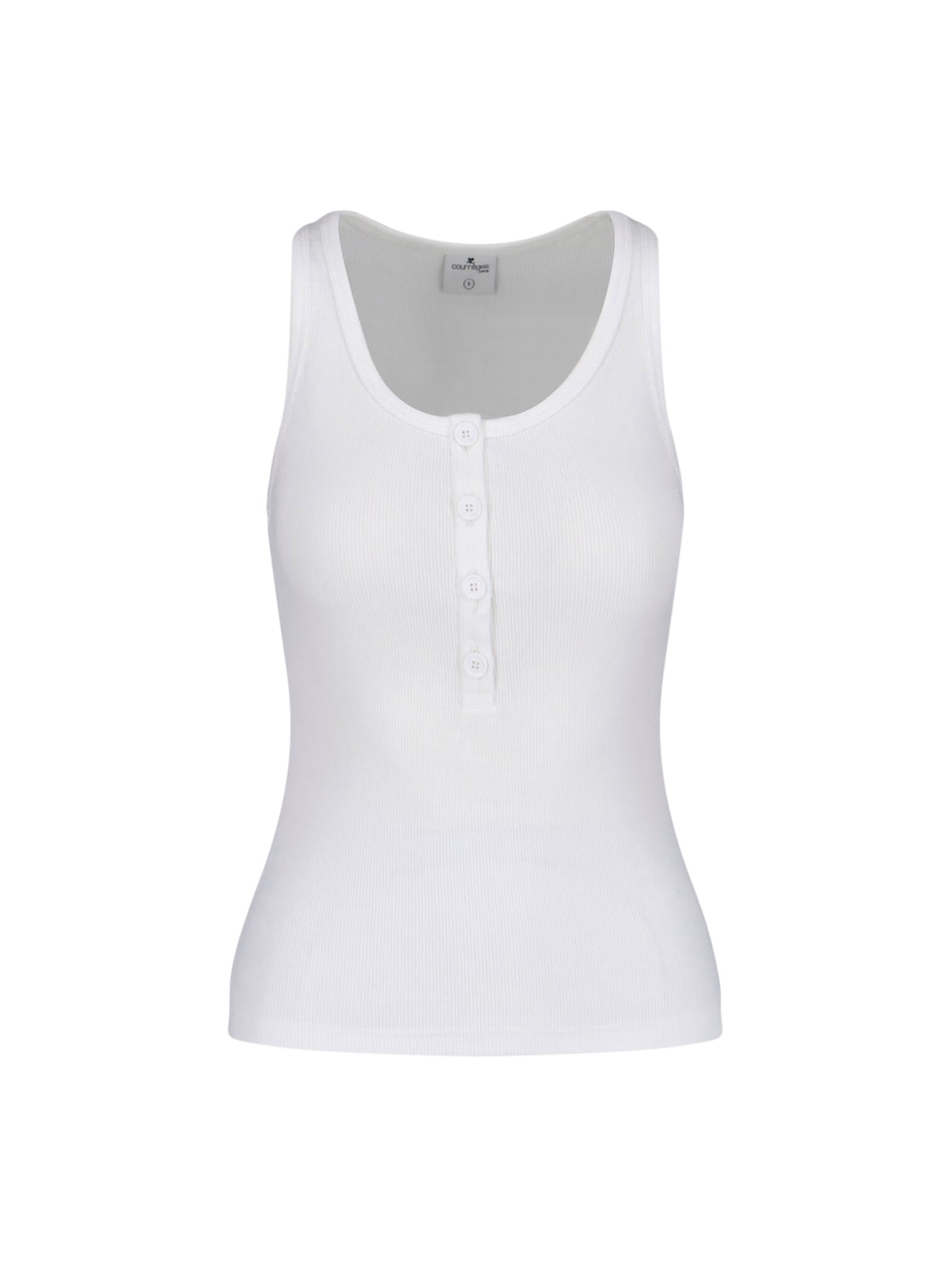 Shop Courrèges Tank Top Rib 90s In White