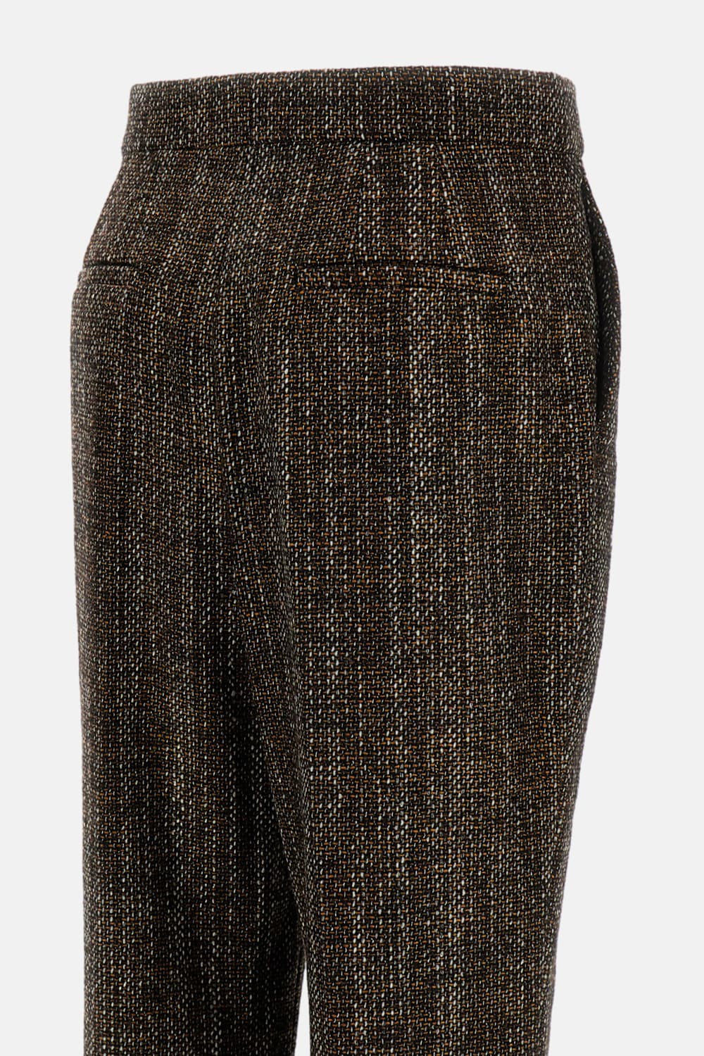 Fendi Wool Trousers In Brown