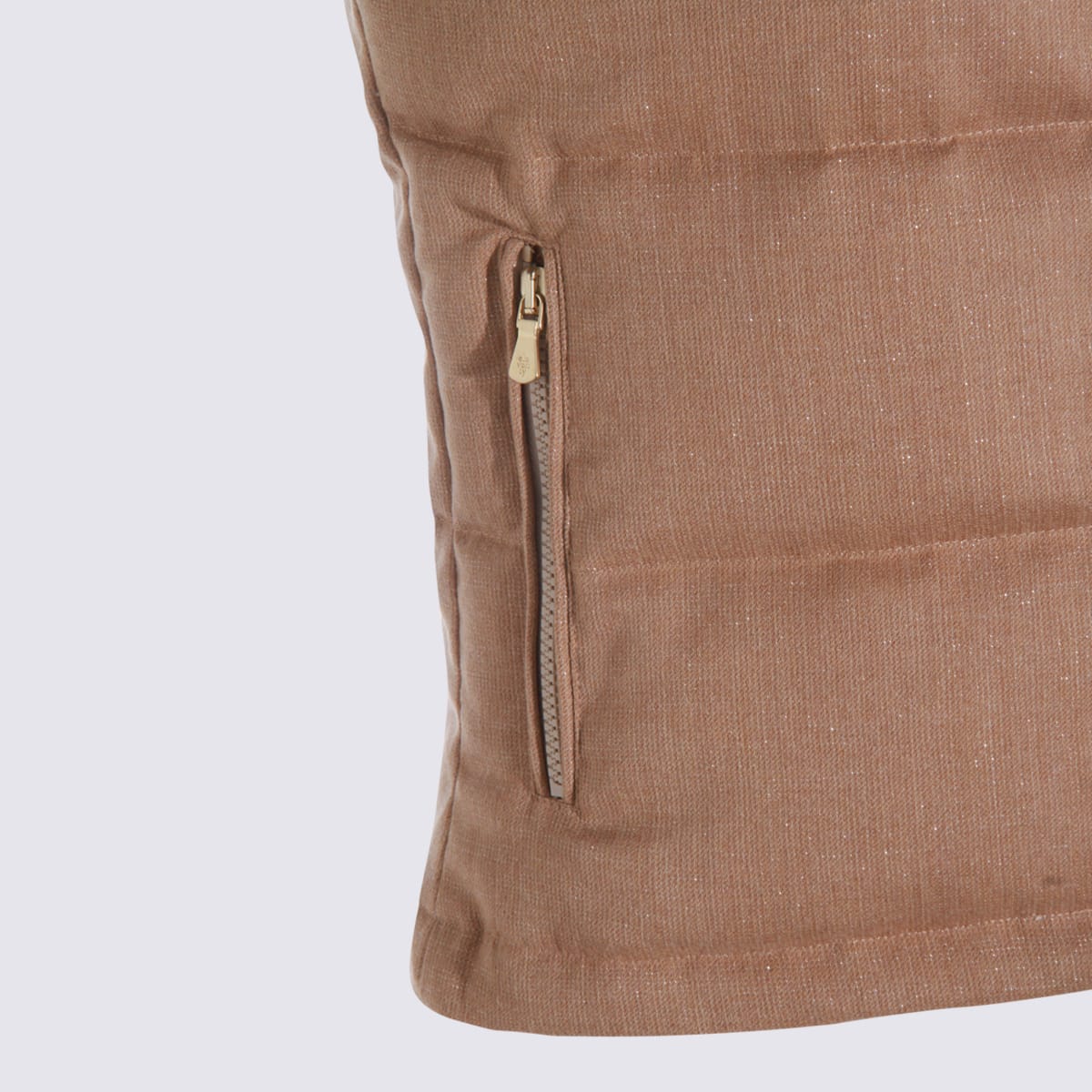 Eleventy Sand Wool Down Jacket In Brown