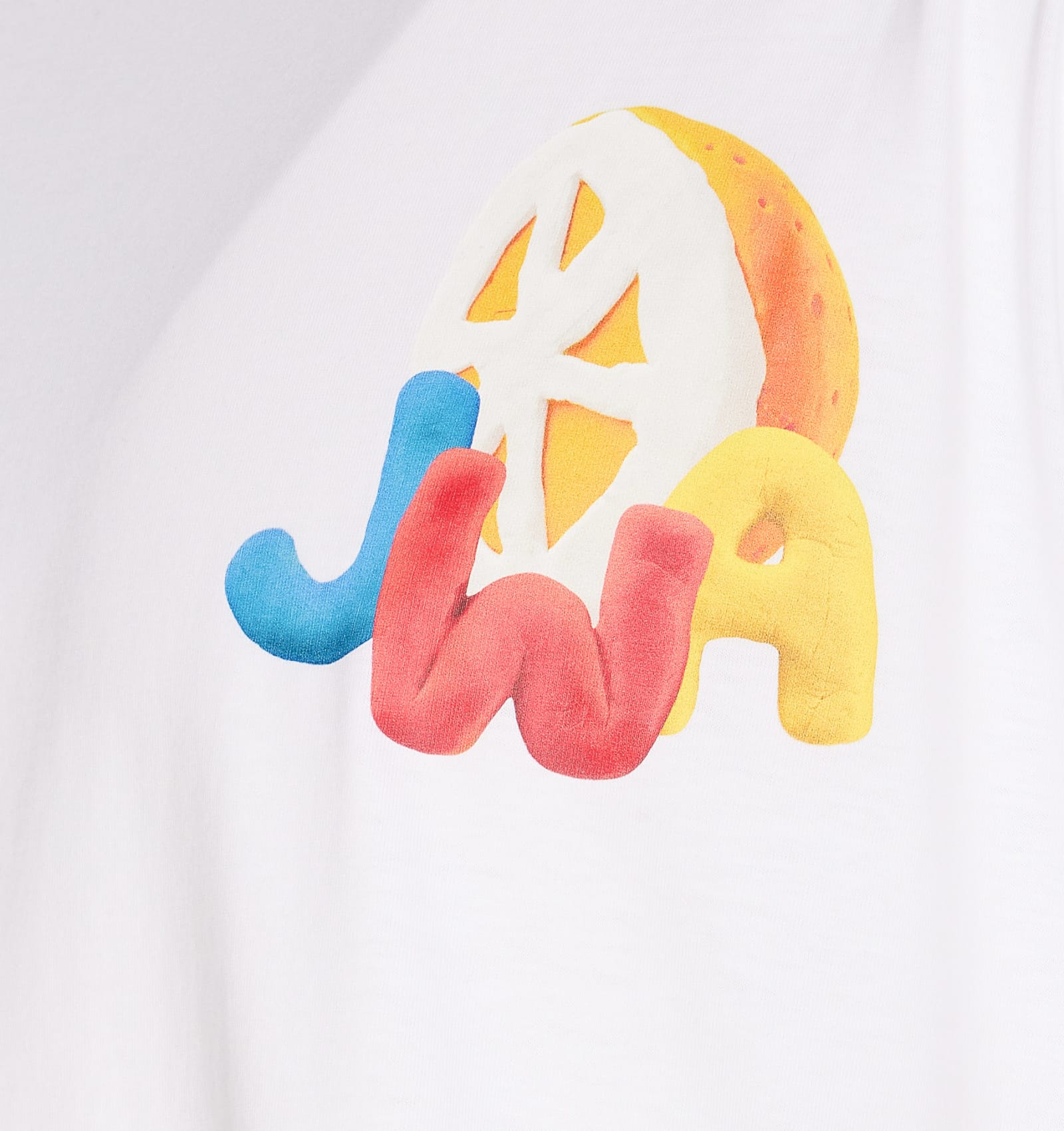 Shop Jw Anderson Orange Print Jwa Logo T-shirt In White