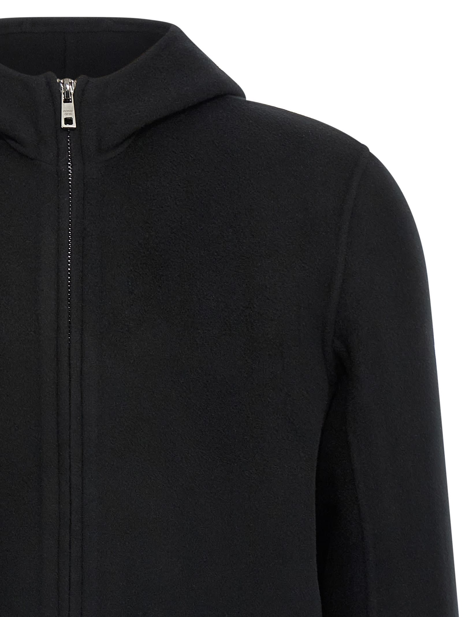 Giorgio Brato Classic-collar Wool-blend Overshirt In Black