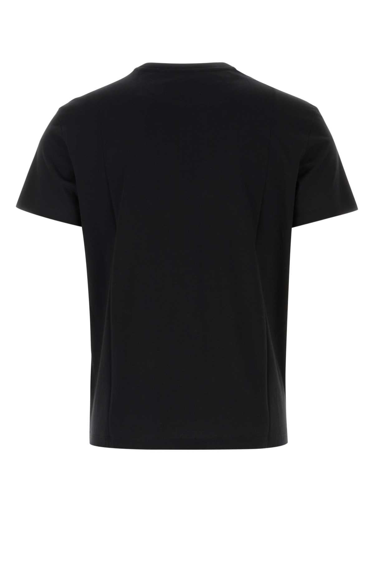 Shop Valentino Black Cotton T-shirt In Nero