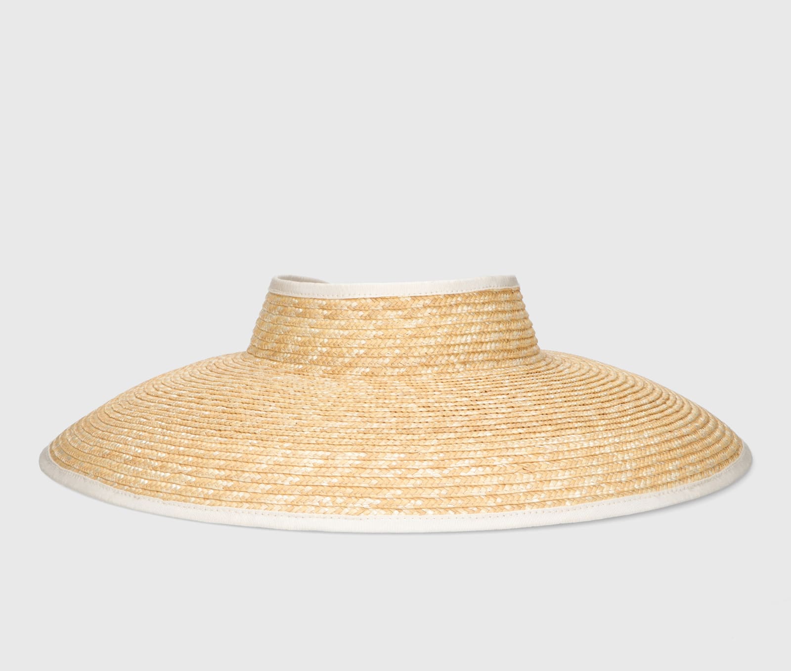 Shop Borsalino Sunny Visor In Natural, Cream Hat Band