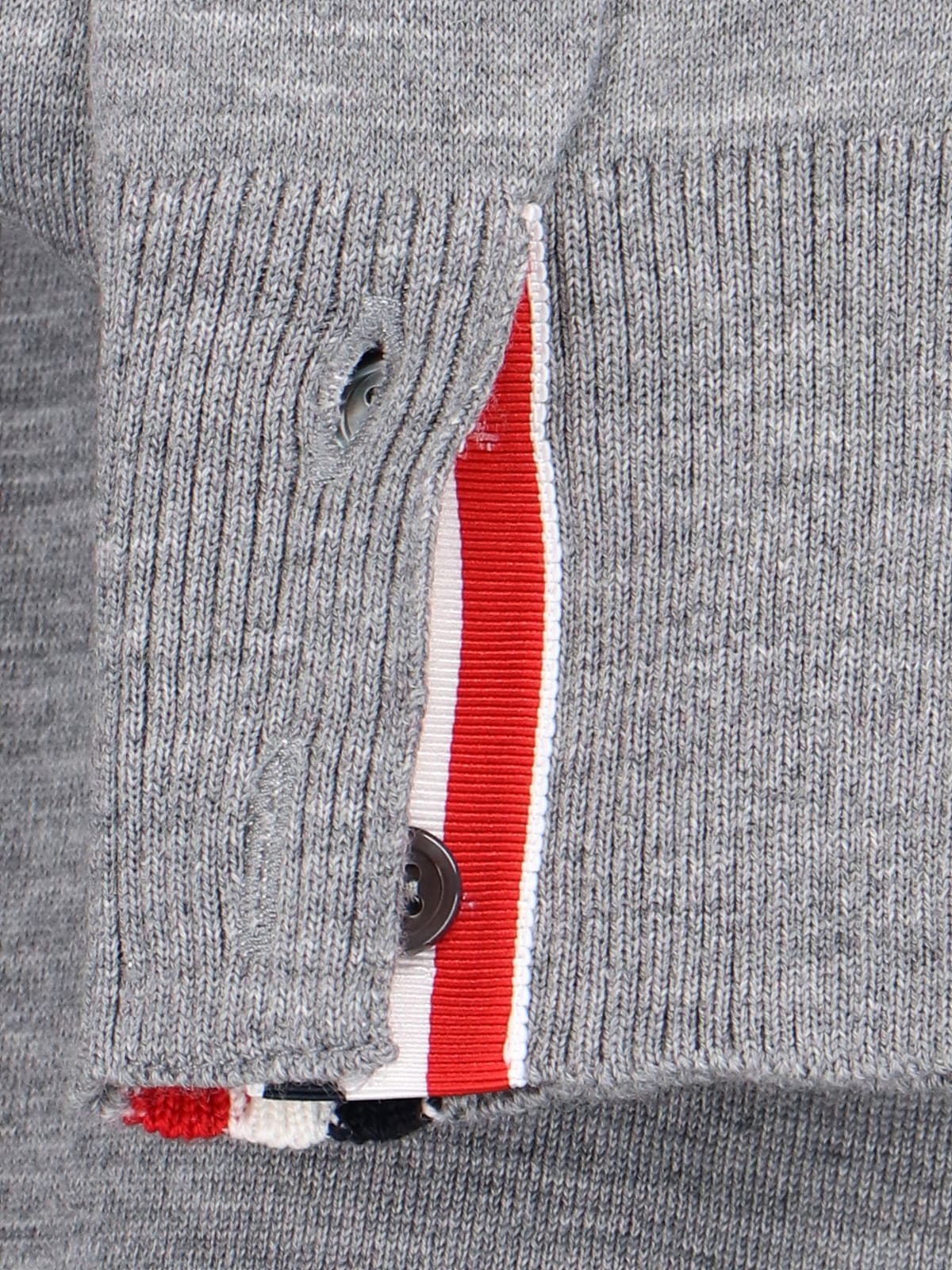 Shop Thom Browne Tricolor Detail Sweater In Gray