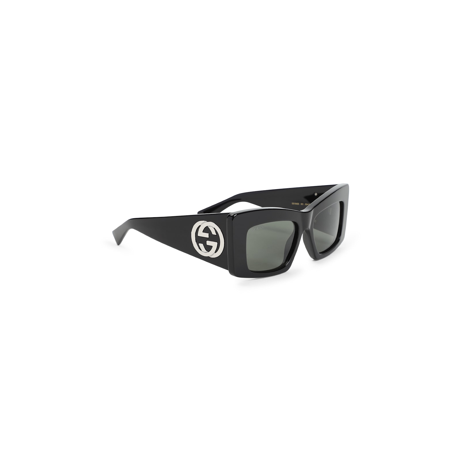 Gucci Oversized Square Frame Sunglasses With Iconic Logo In Black Green Grey
