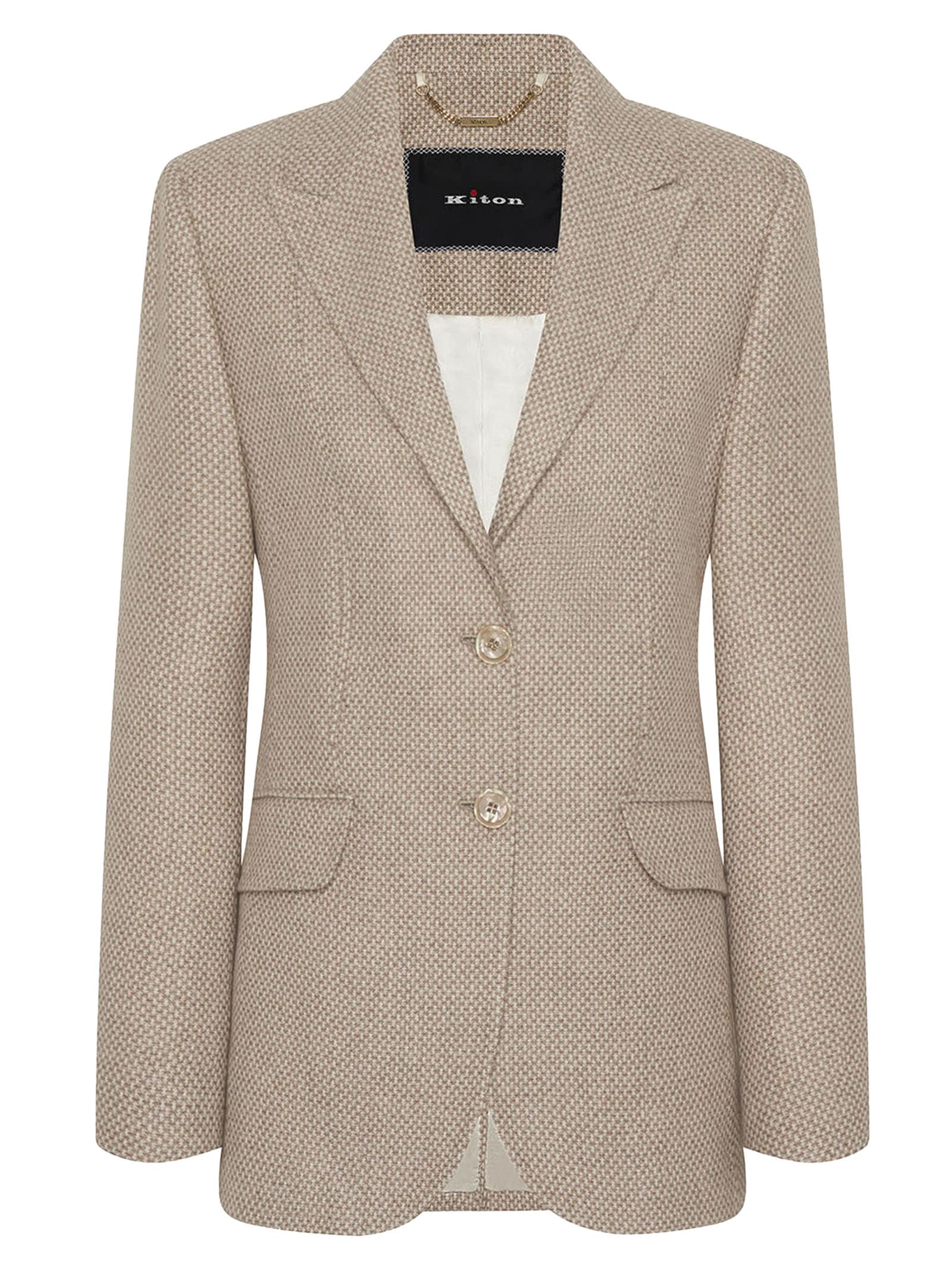 Shop Kiton Jacket Cashmere In Beige