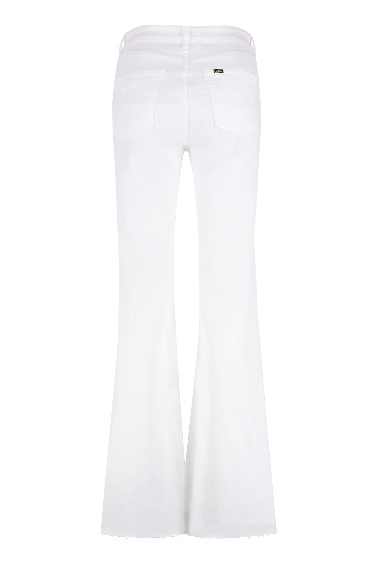 Lois Palas Edge High-rise Flared Jeans In White