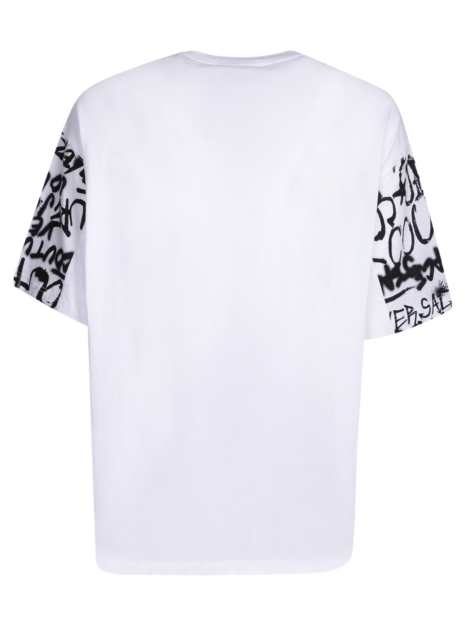 Shop Versace Jeans Couture Graffiti Print White T-shirt By