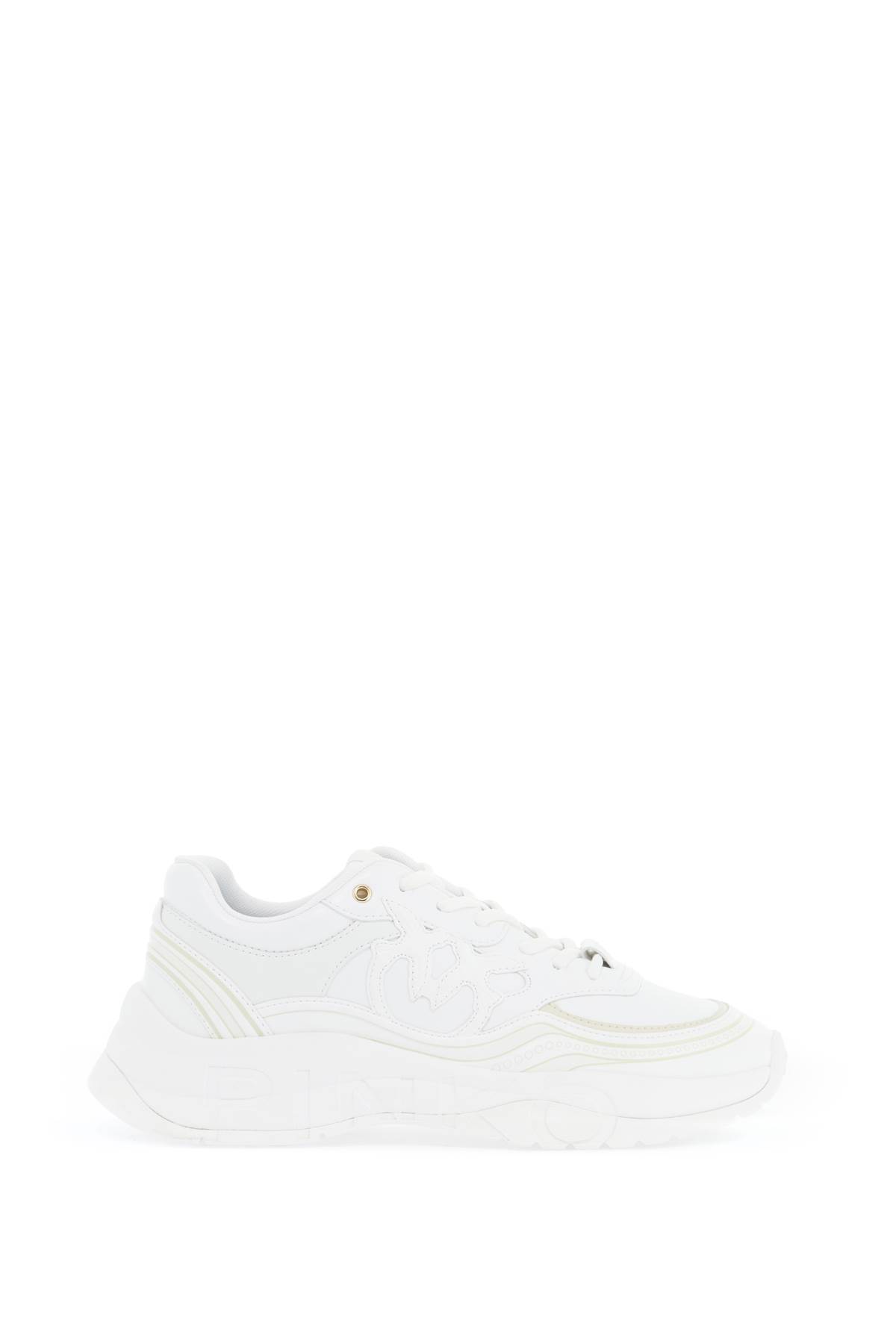 Shop Pinko Eco-leather Sneakers In Spreading White (white)