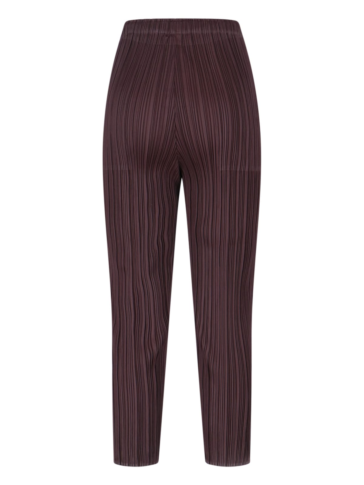 Issey Miyake Slim Fit Pleated Trousers In Brown