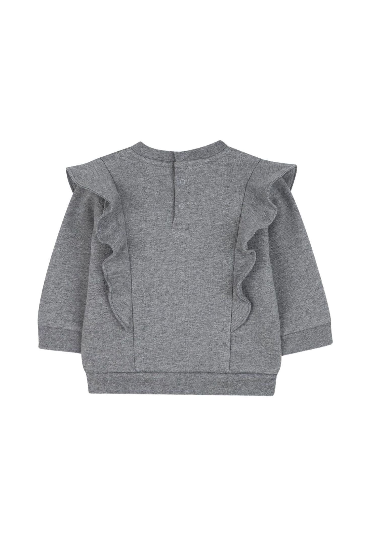 Chloé Grey Sweatshirt For Baby Girl With Logo In Gray