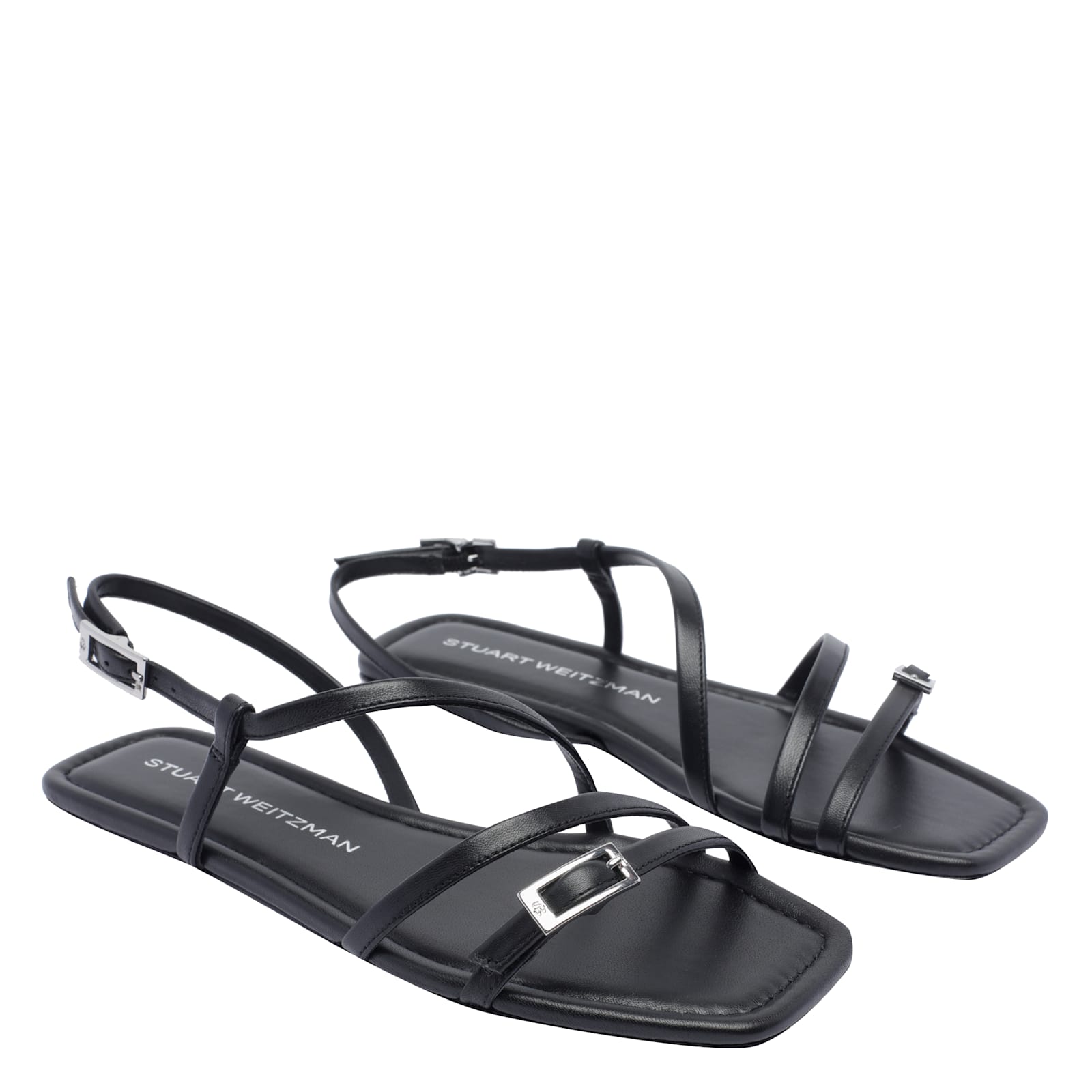 Stuart Weitzman Square Toe Flat Sandals