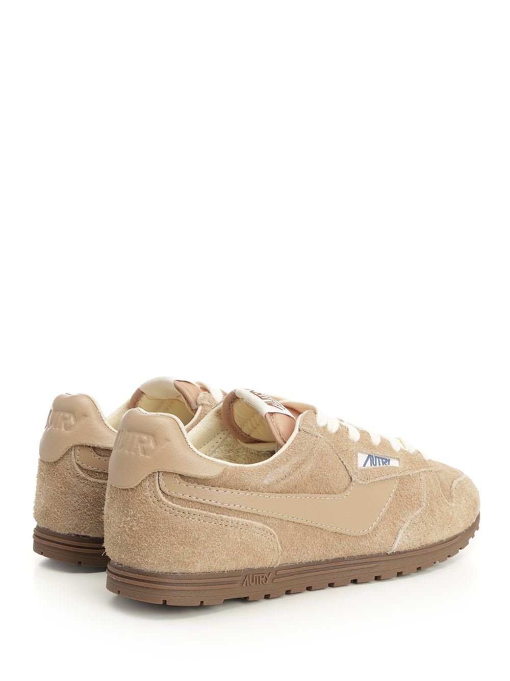 Autry Windspin Tonal Sneakers In Suede And Leather In Brown