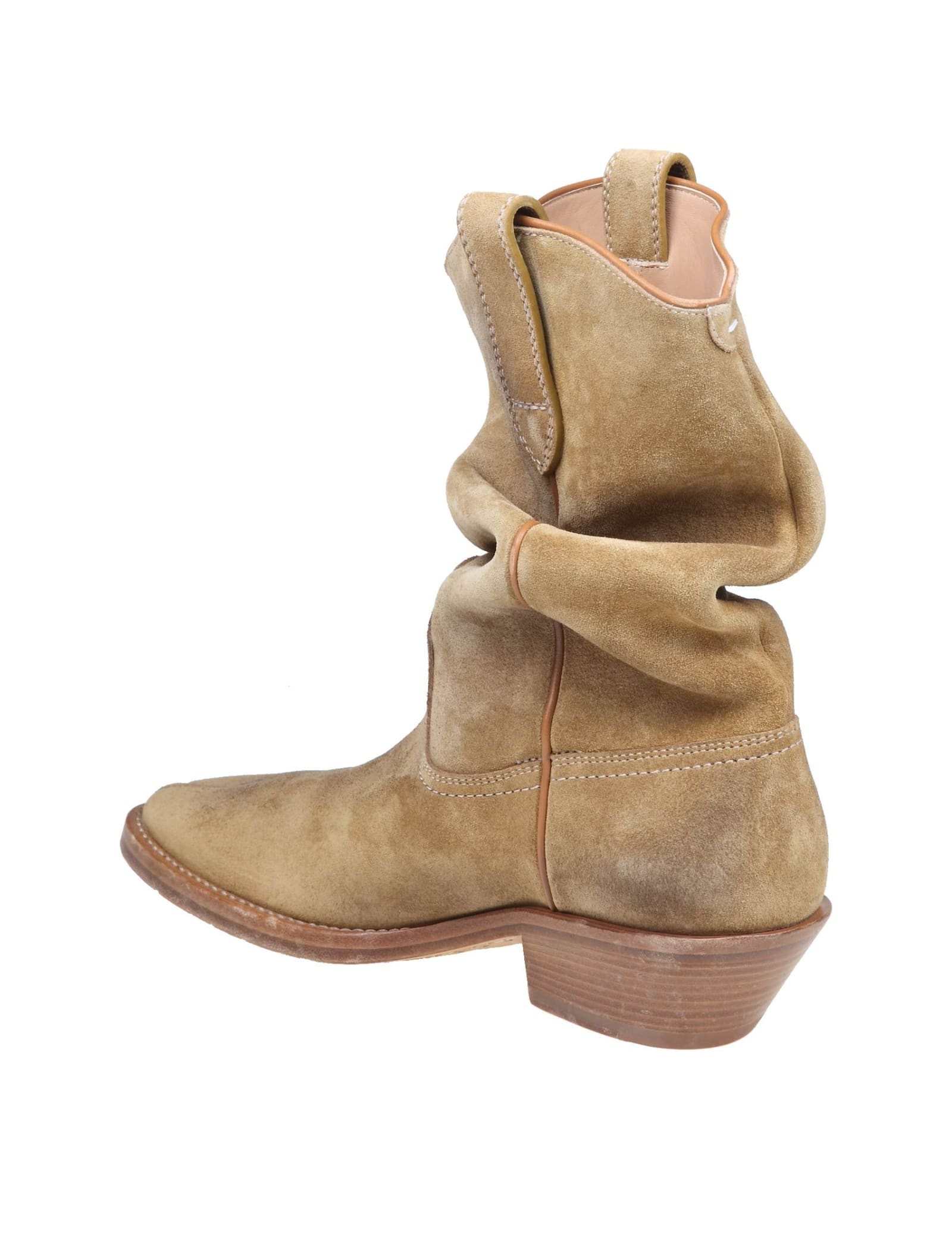 Shop Maison Margiela Texan Tabi Boots In Suede Leather