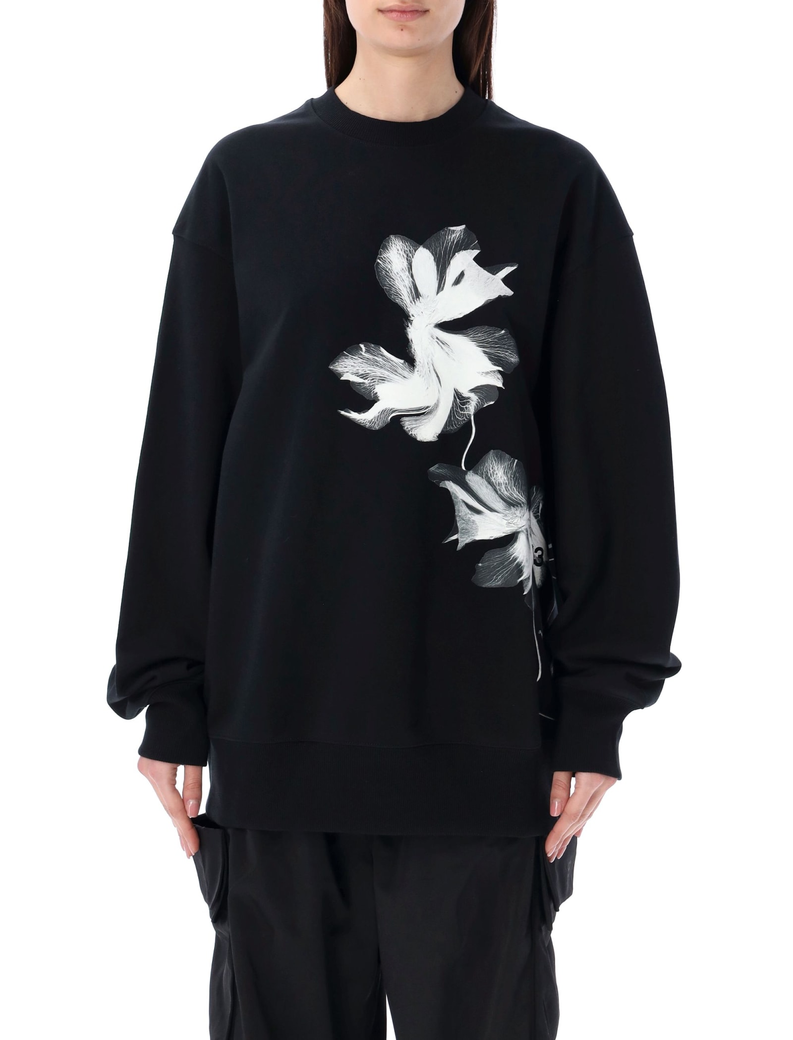 Shop Y-3 Graphic French Terry Sweatshirt In Black