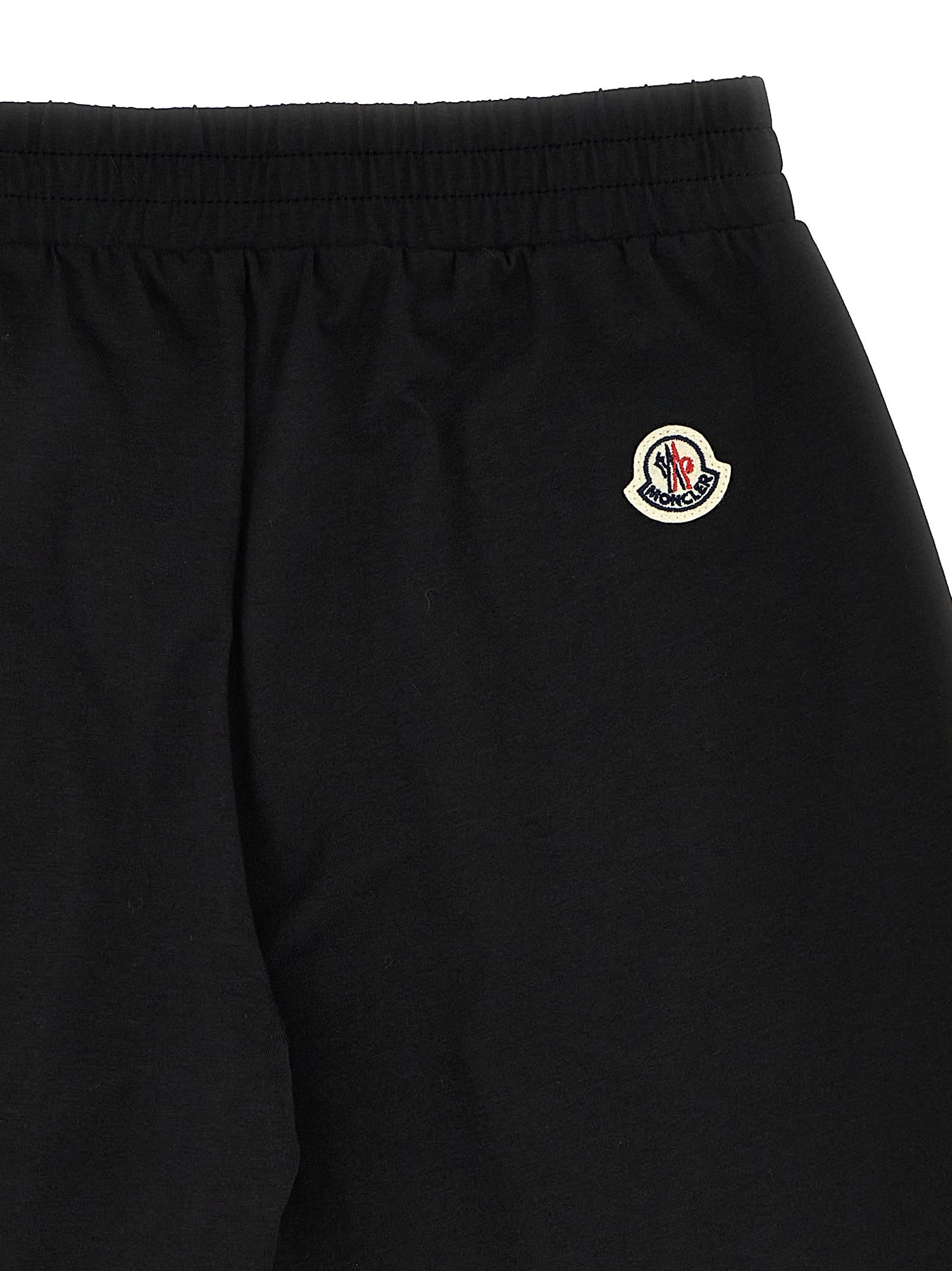 Moncler Logo Patch Bermuda Shorts In Black