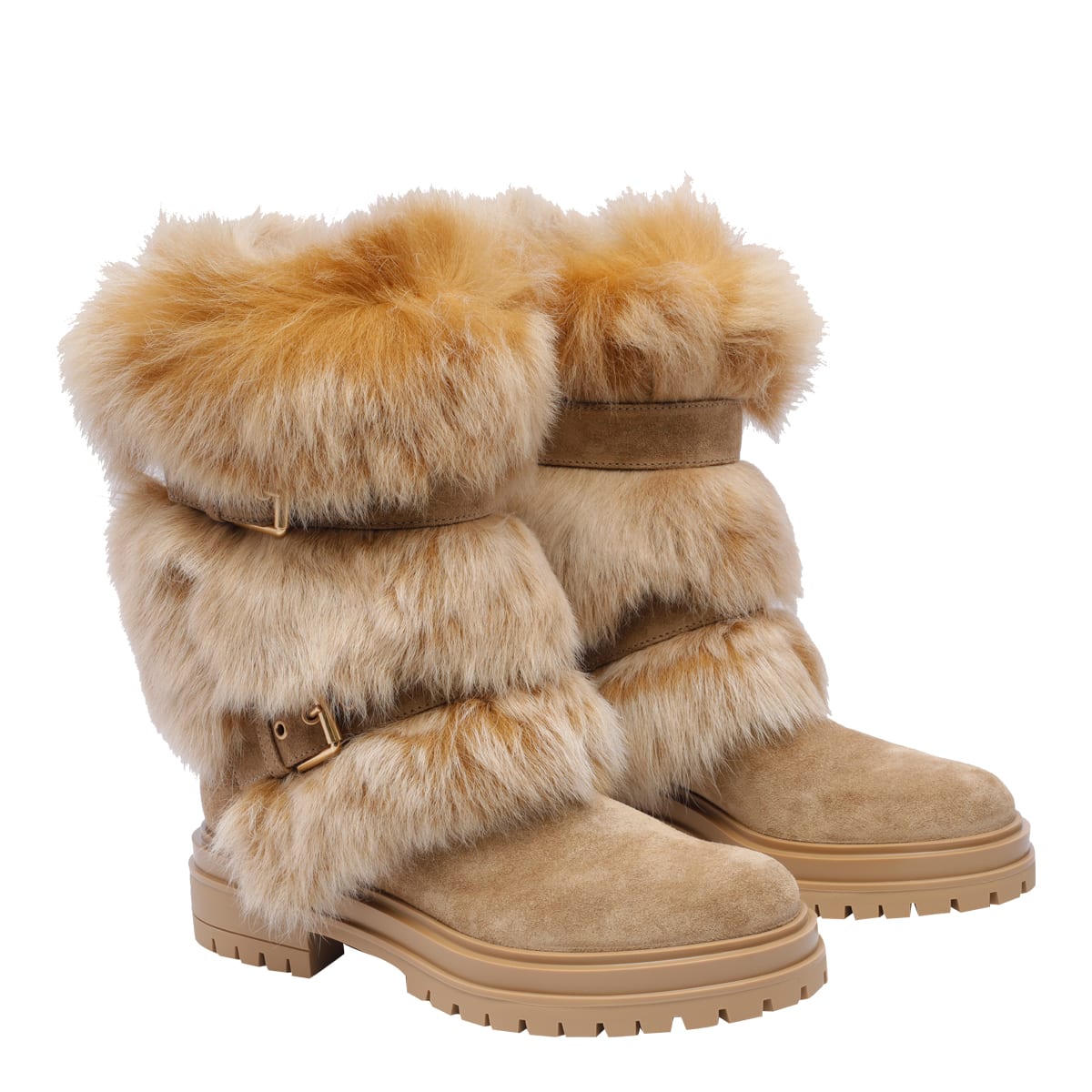 Shop Gianvito Rossi Maverick Boots In Beige