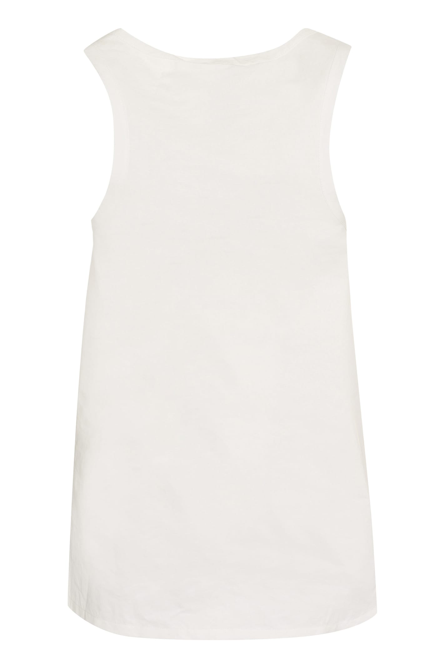 Shop Sportmax Supreme Top In Cotton And Linen In White