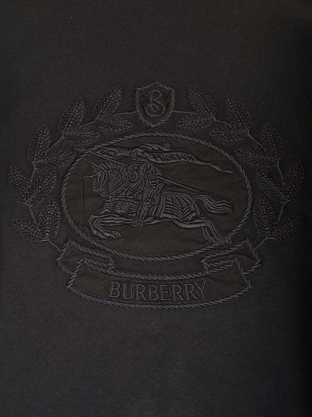 Shop Burberry Short-sleeved Cotton T-shirt In Black