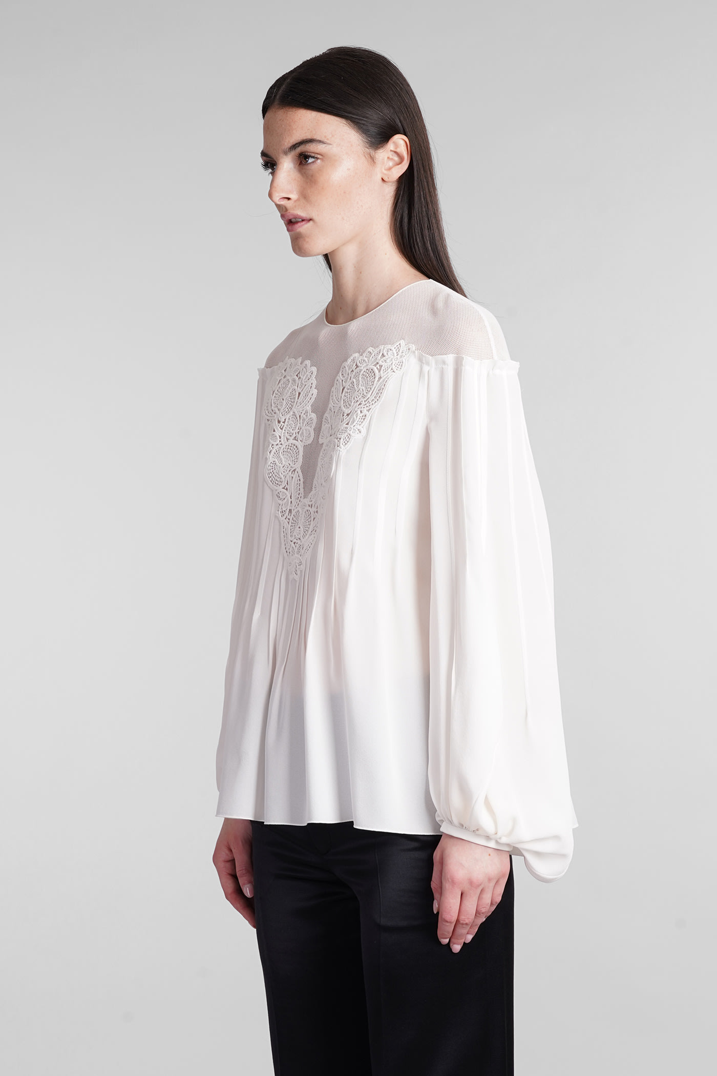Shop Chloé Blouse In White Silk