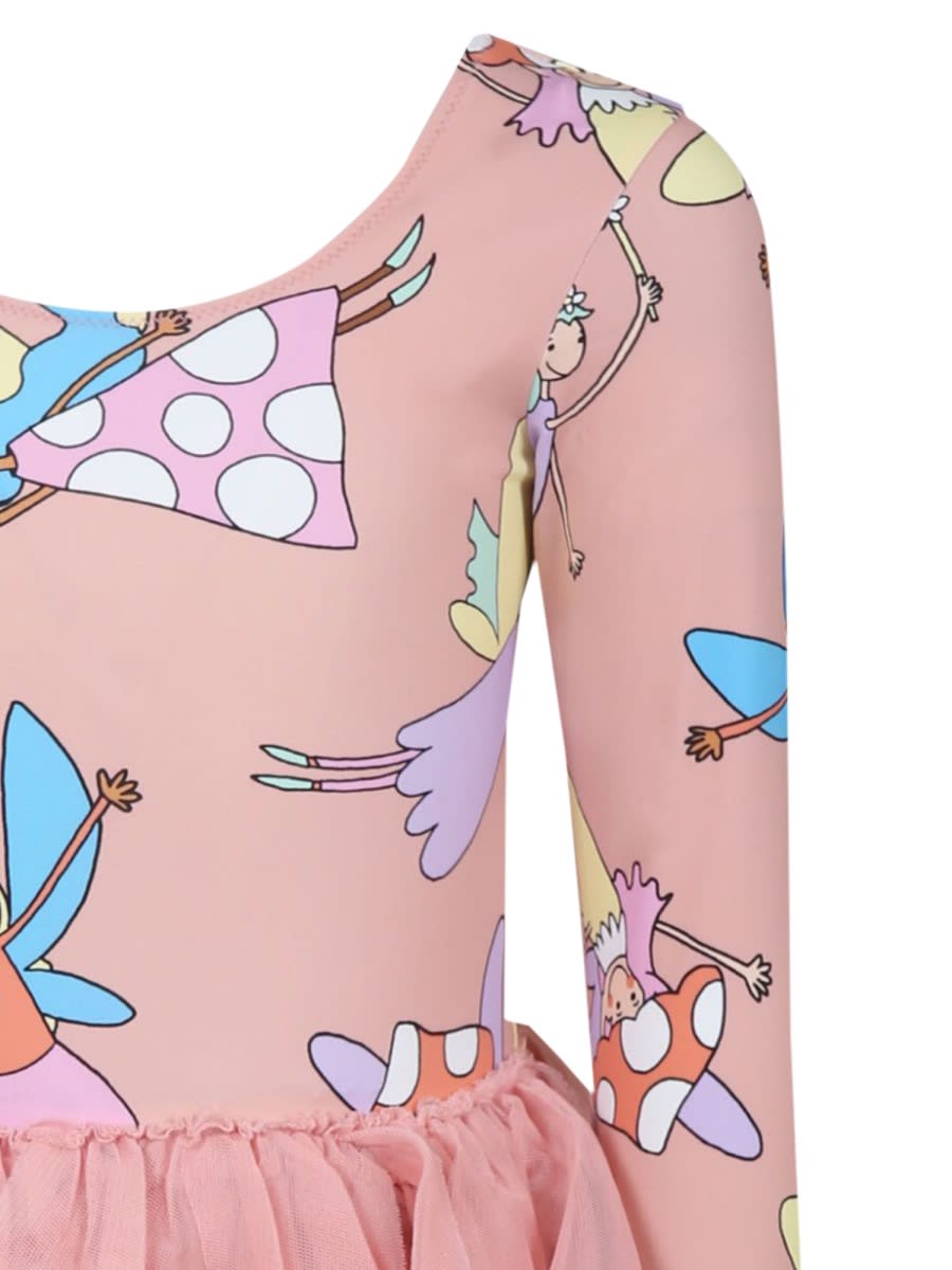 Stella Mccartney Fairy Print Ruffled Dress In Multicolour
