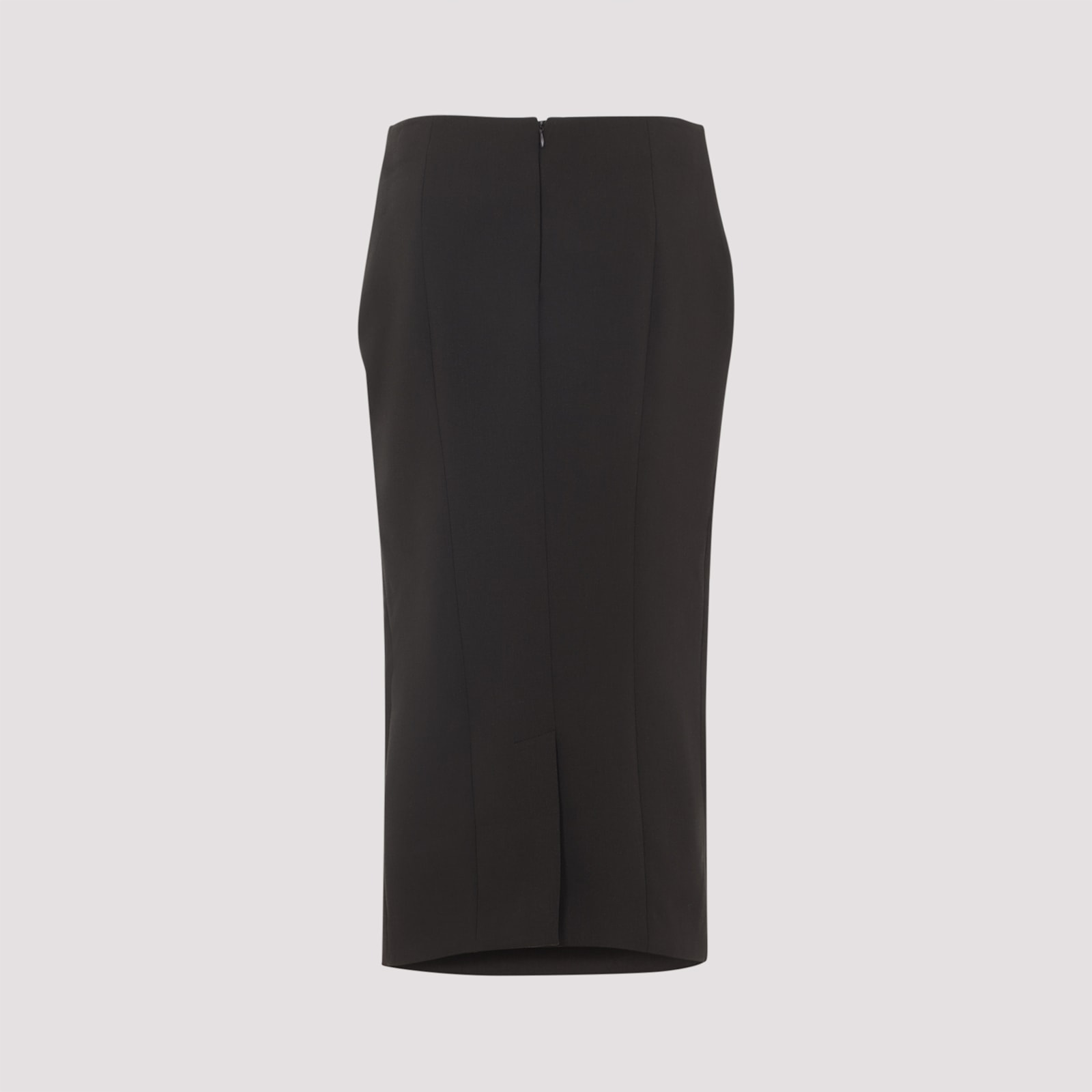 Giorgio Armani Knee-length Tailored Skirt With Subtle Back Slit In Black