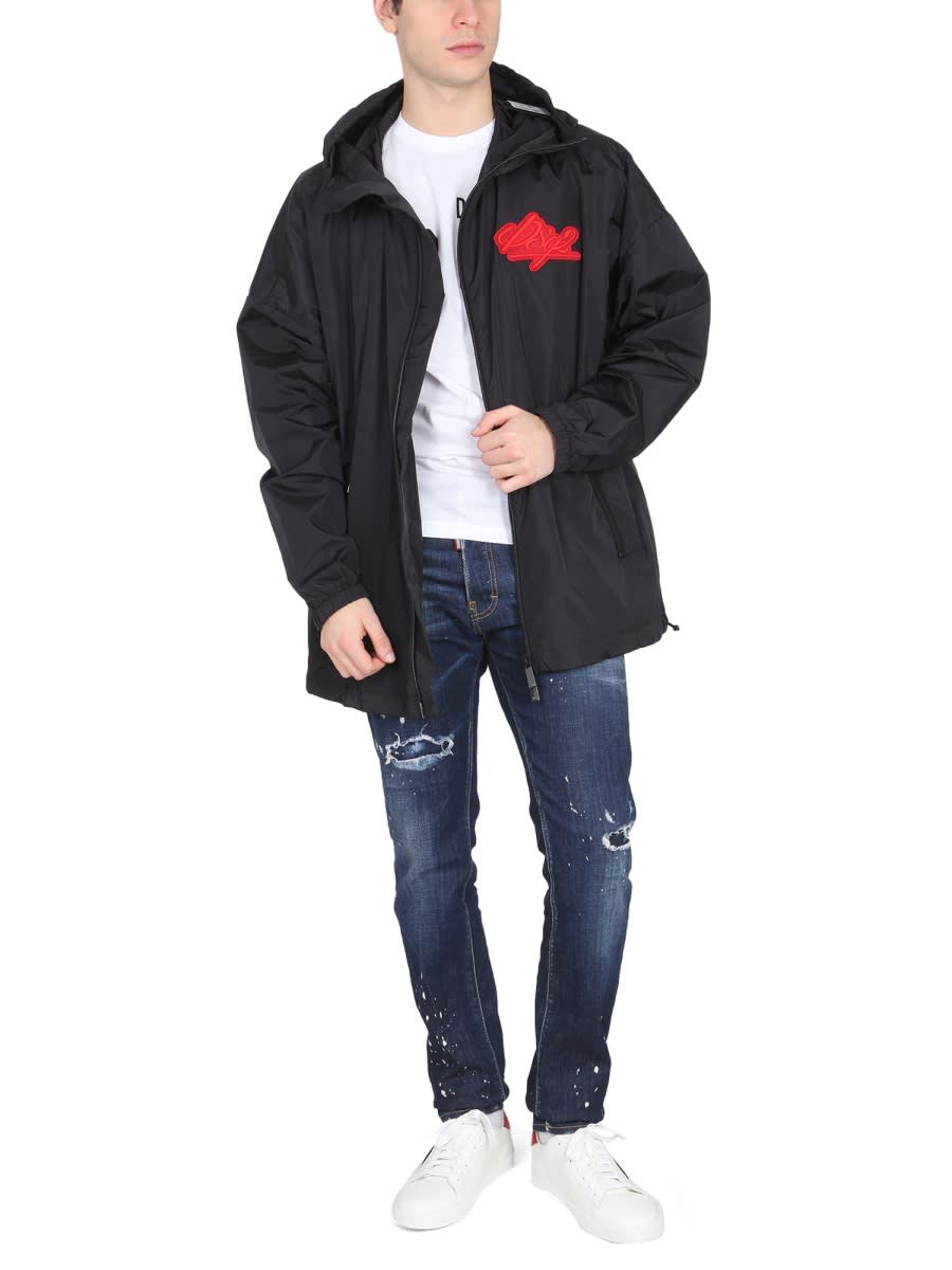 Dsquared2 Dsquared Men Jacket With Logo Patch In Black