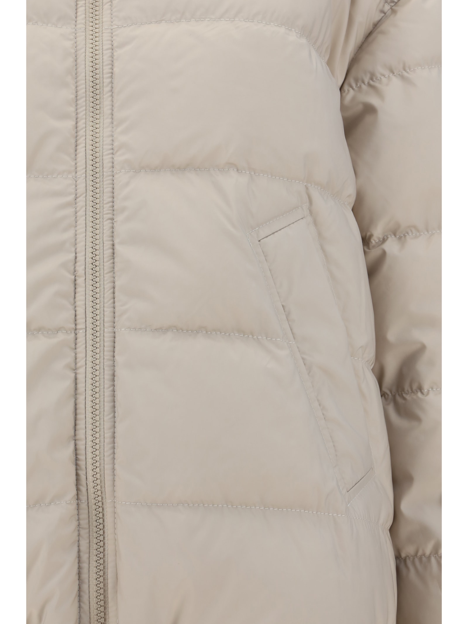 Shop Brunello Cucinelli Reversible Down Jacket In Platino