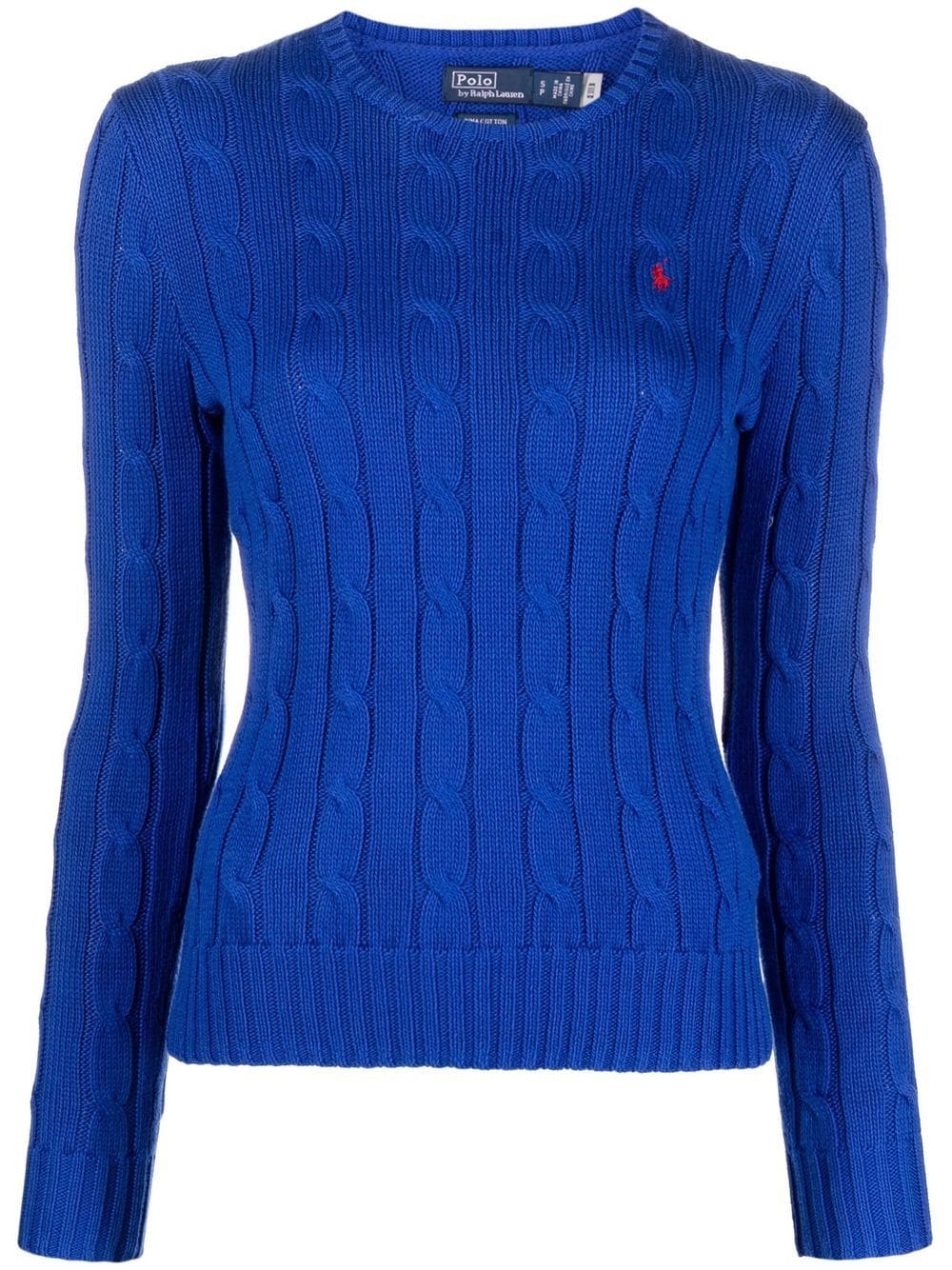 Shop Polo Ralph Lauren Julianna Cable Sweater In Blu