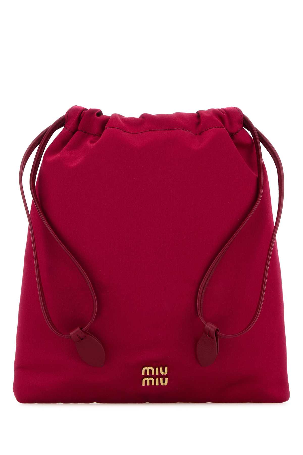 Shop Miu Miu Dark Pink Satin Pouch In Peonia