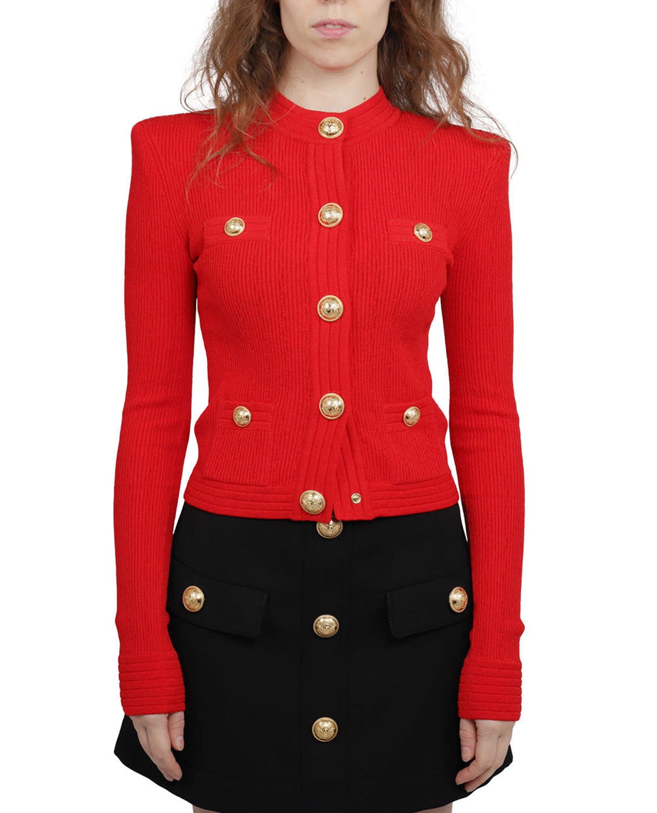 Balmain Red Knitted Jacket