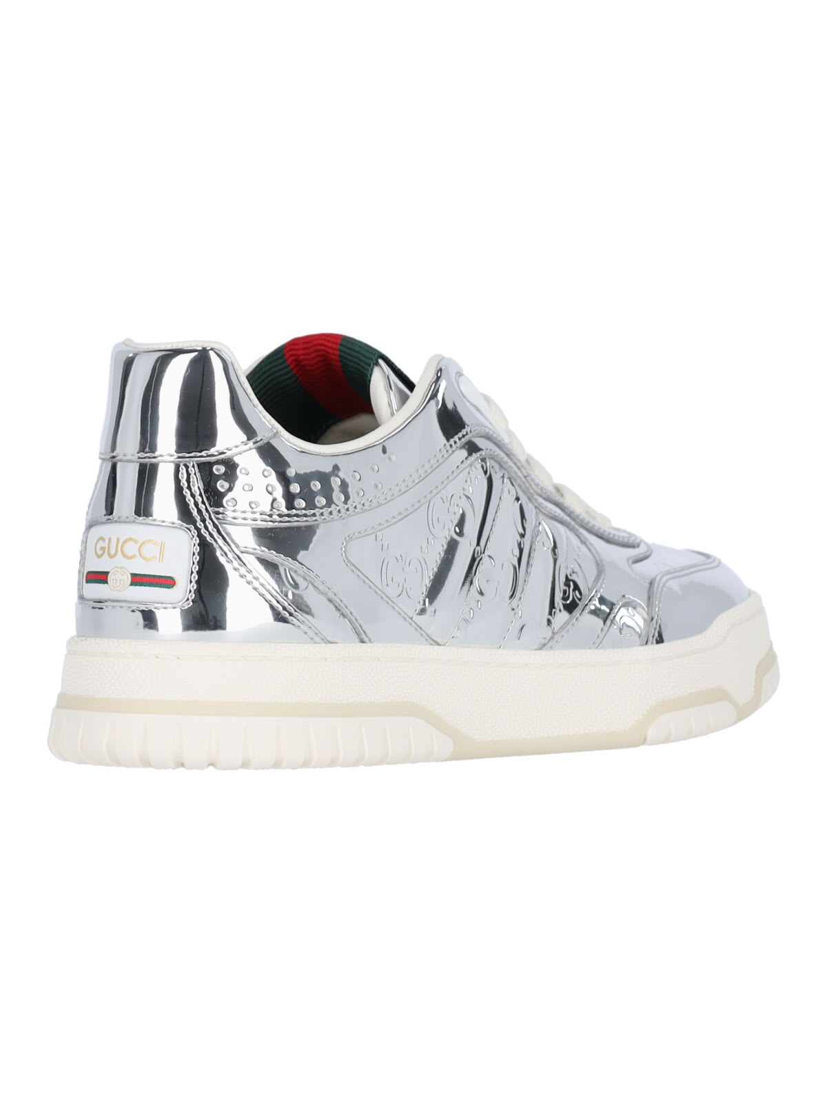 Gucci Reweb Gg Low-top Metallic Leather Sneakers