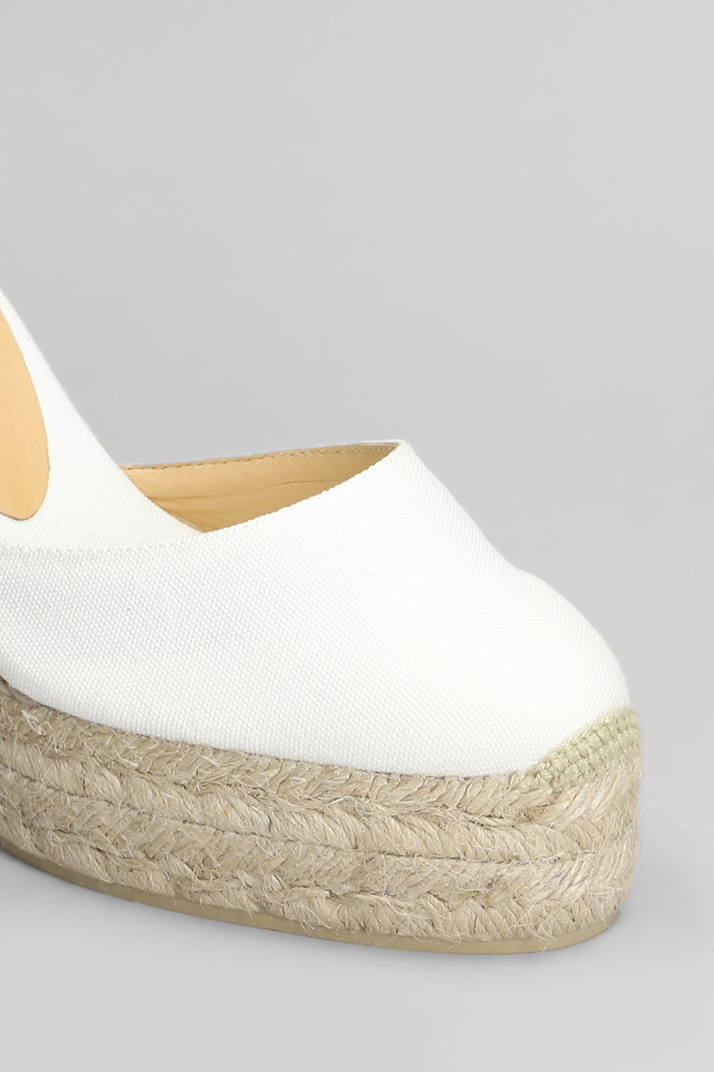 Shop Castaã±er Carina-8ed-001 Wedges In White Canvas