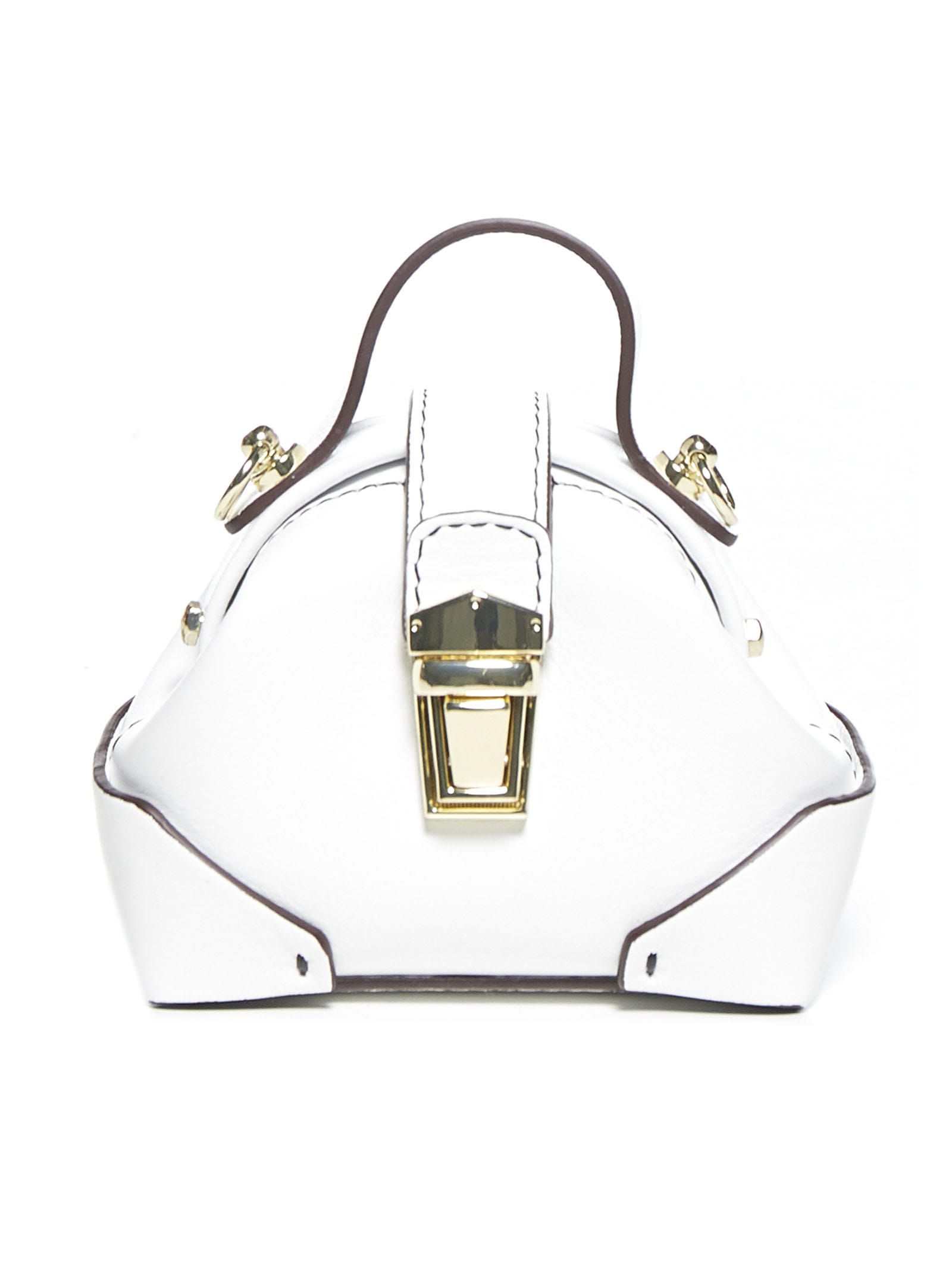 Manu Atelier Micro Demi Shoulder Bag In White