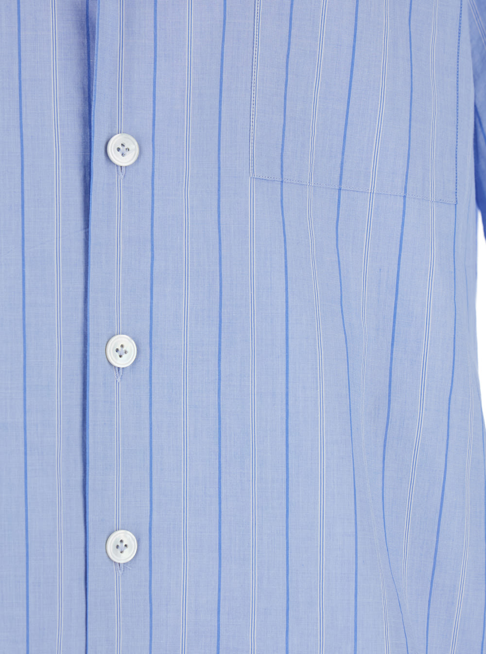 Lardini Blue Shirt With All-over Striped Motif And Cuban Collar In Light Blue
