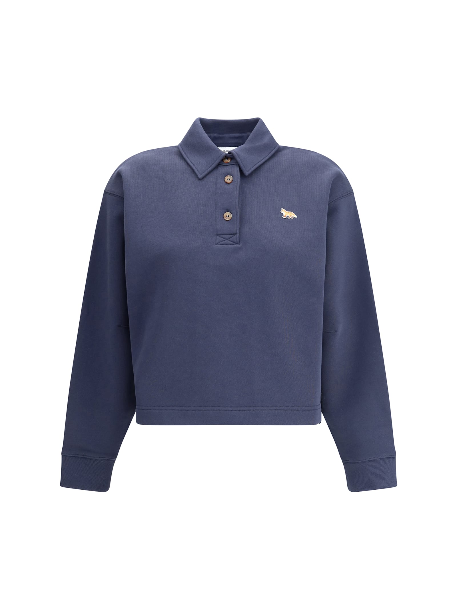 Maison Kitsuné Baby Fox Polo Sweatshirt In Blue