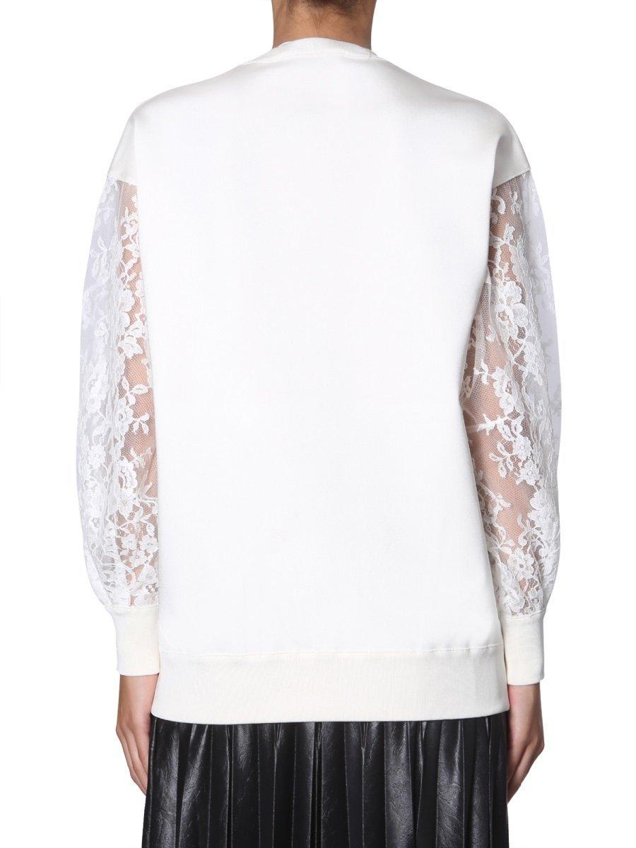 Shop Givenchy Lace Sleeves Jumper In White